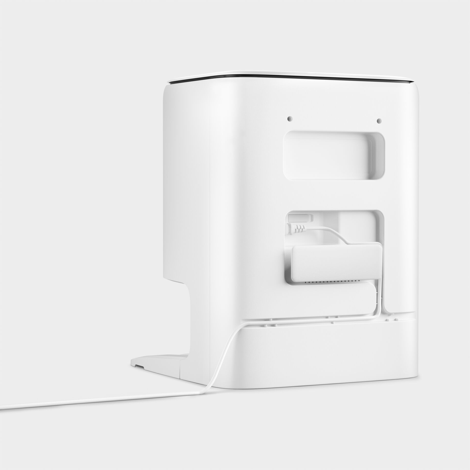 Kaffeemaschine, Kaffeemaker, Weiß, Netzkabel, Backdruckbehälter, Kleiner Drucker, Weißes Gehäuse, Netzteil, Anschlusskabel, Rückseite