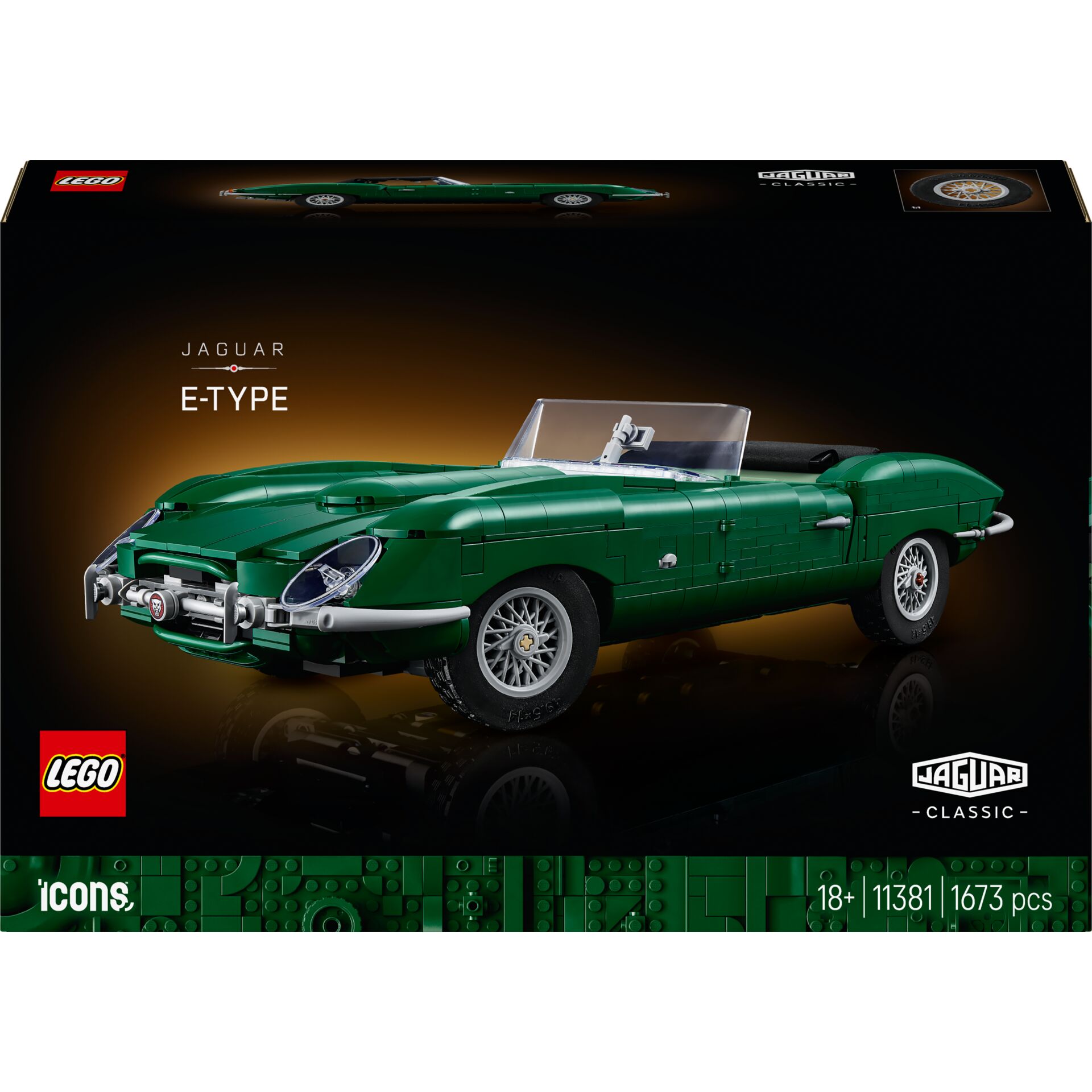 LEGO, Jaguar E-Type, Grün, Cabrio, Modellauto