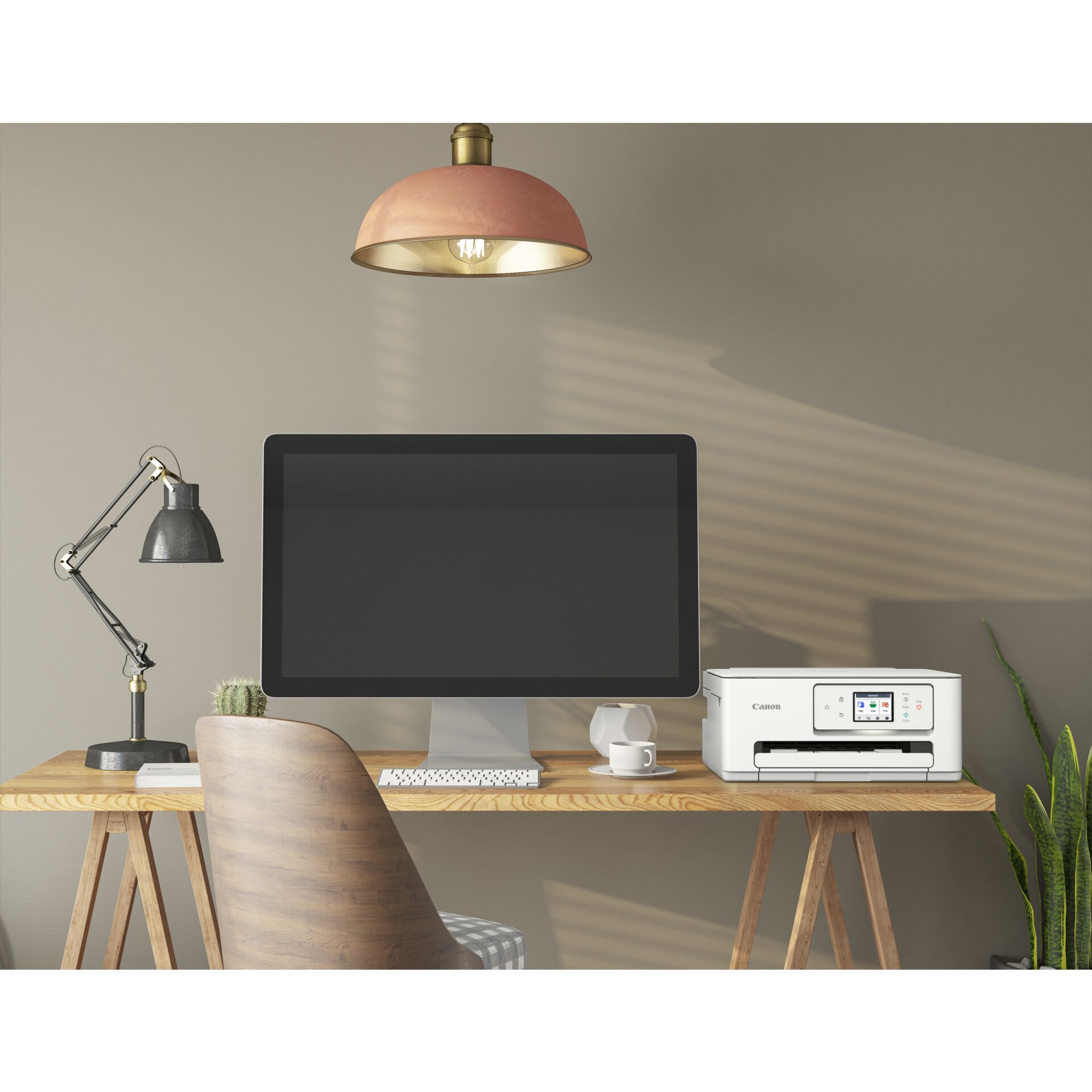 Tabelle, Lampe, Schreibtisch, Bildschirm, Überwachen