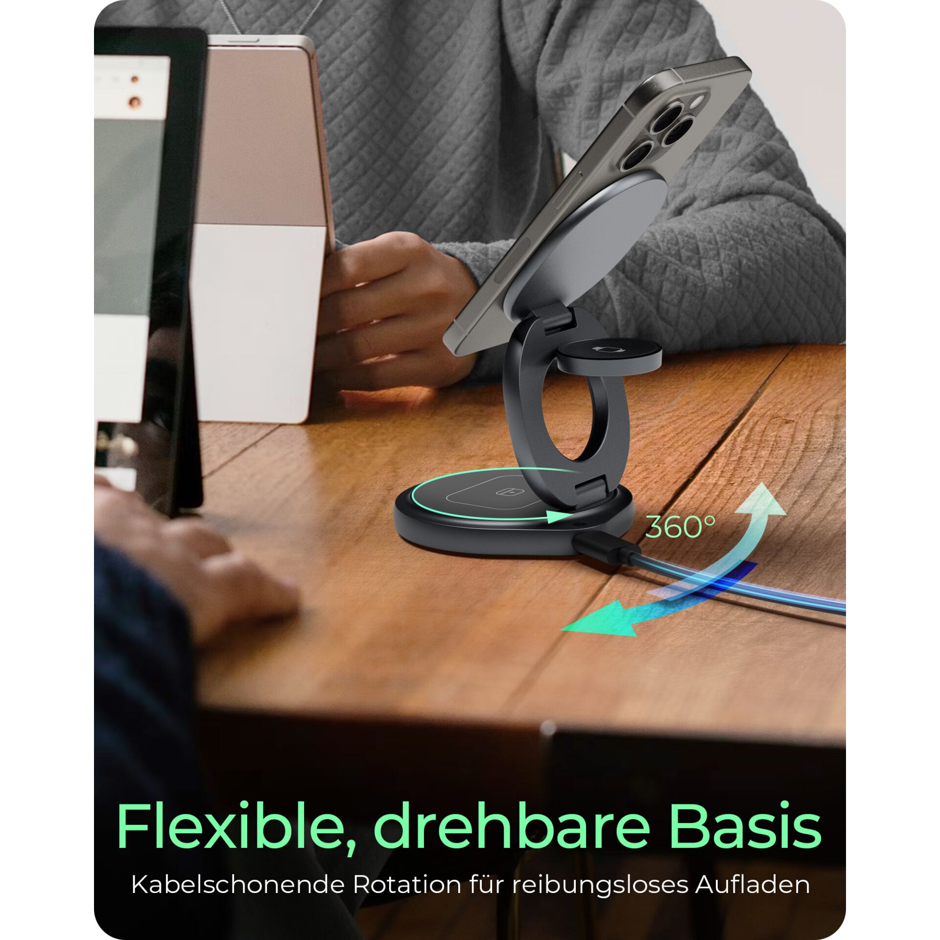 Tabelle, Schreibtisch, Laptop, Telefon, Handy