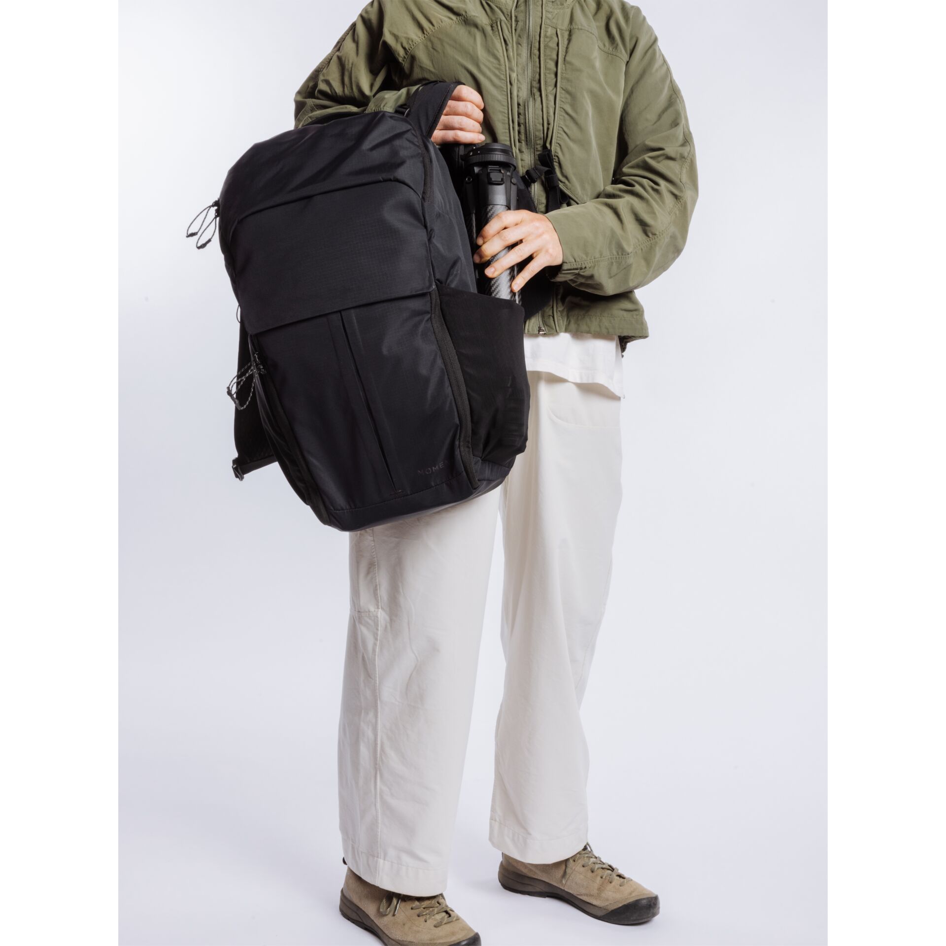 Rucksack, schwarz, Canvas, Reise, Außenbekleidung