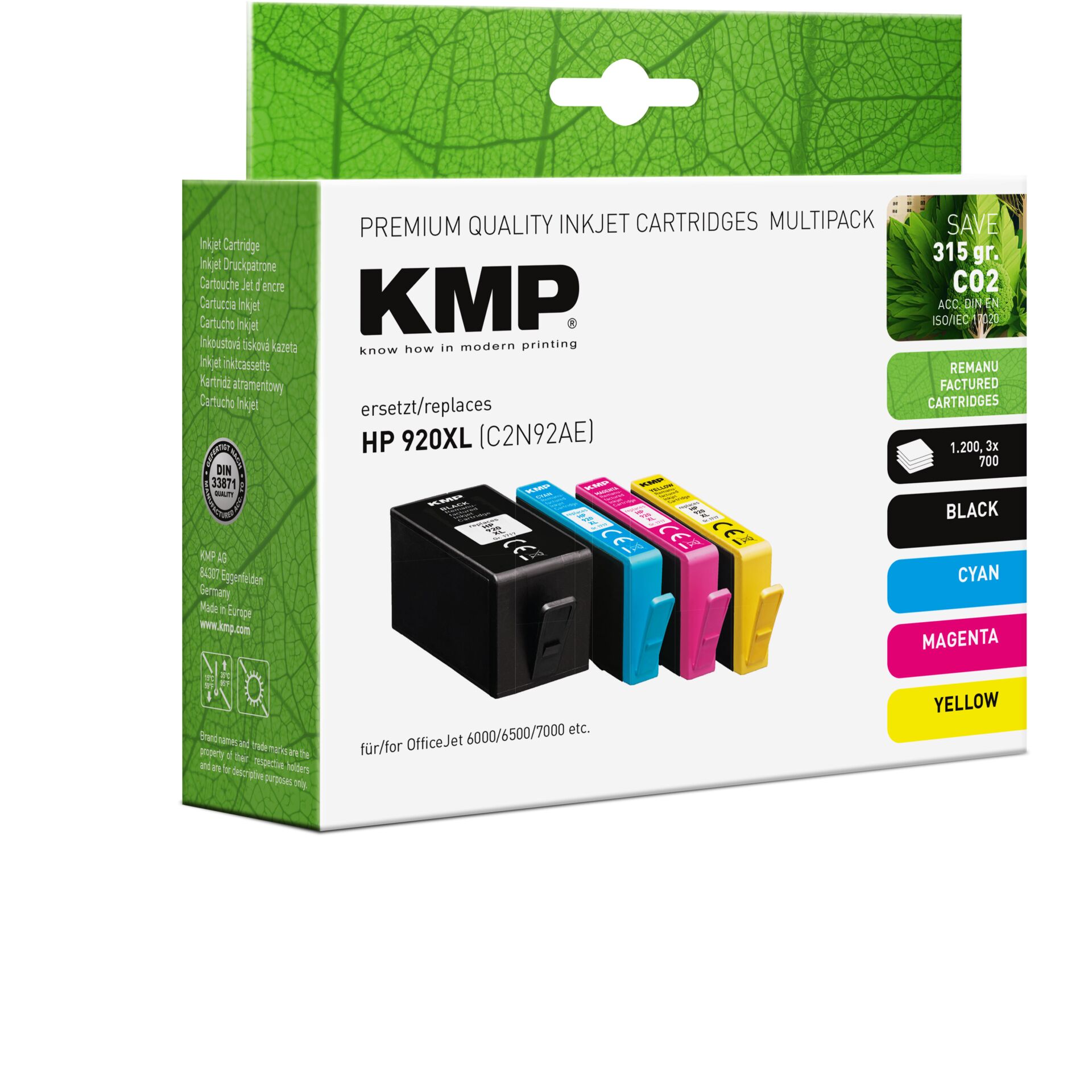 Tintenpatronen, HP Refilled, Multi-Pack, Kleine Kartuschen, Farben-Set