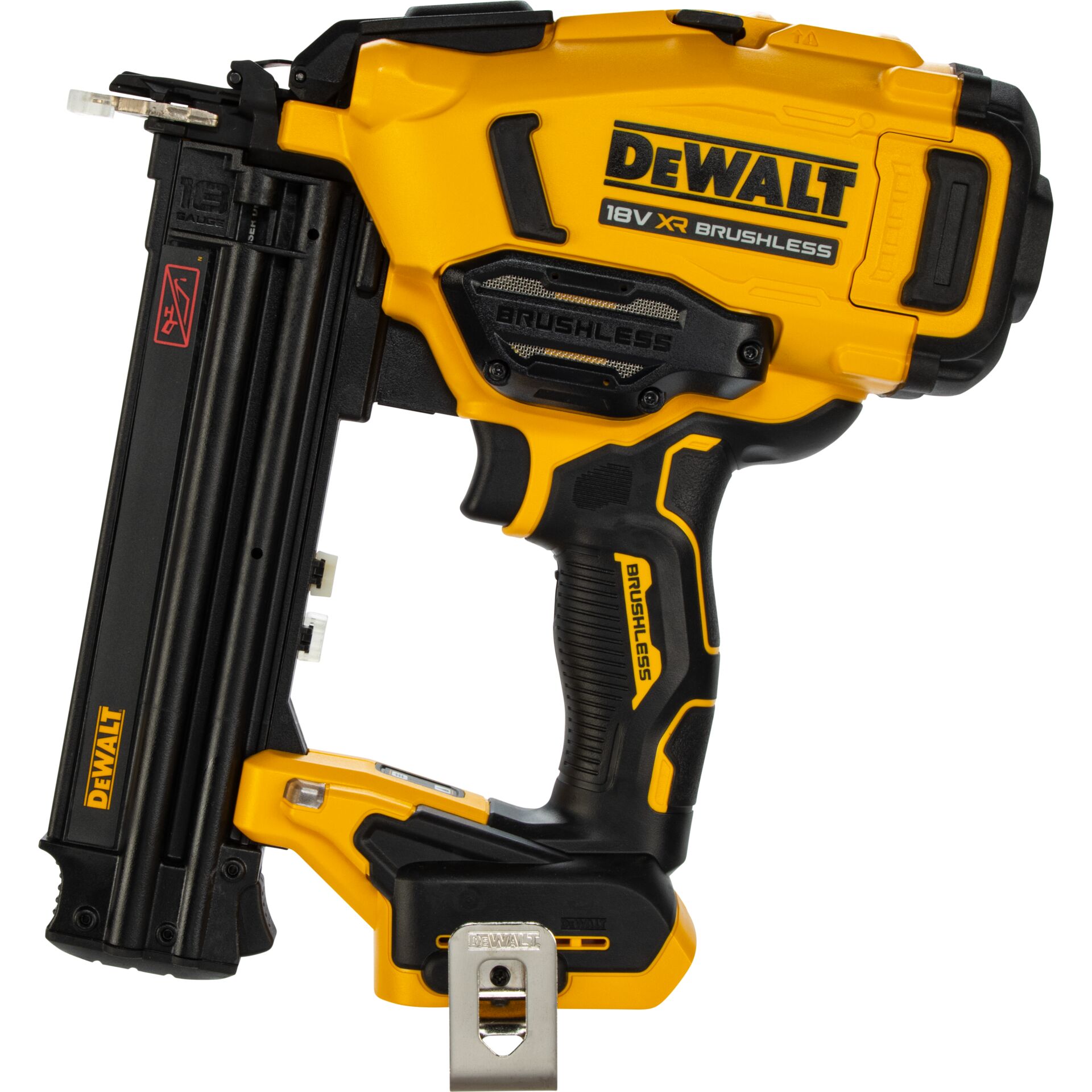 Akku-Nagler, 18-Volt, bürstenloser Motor, gelb-schwarz, Streifennagler