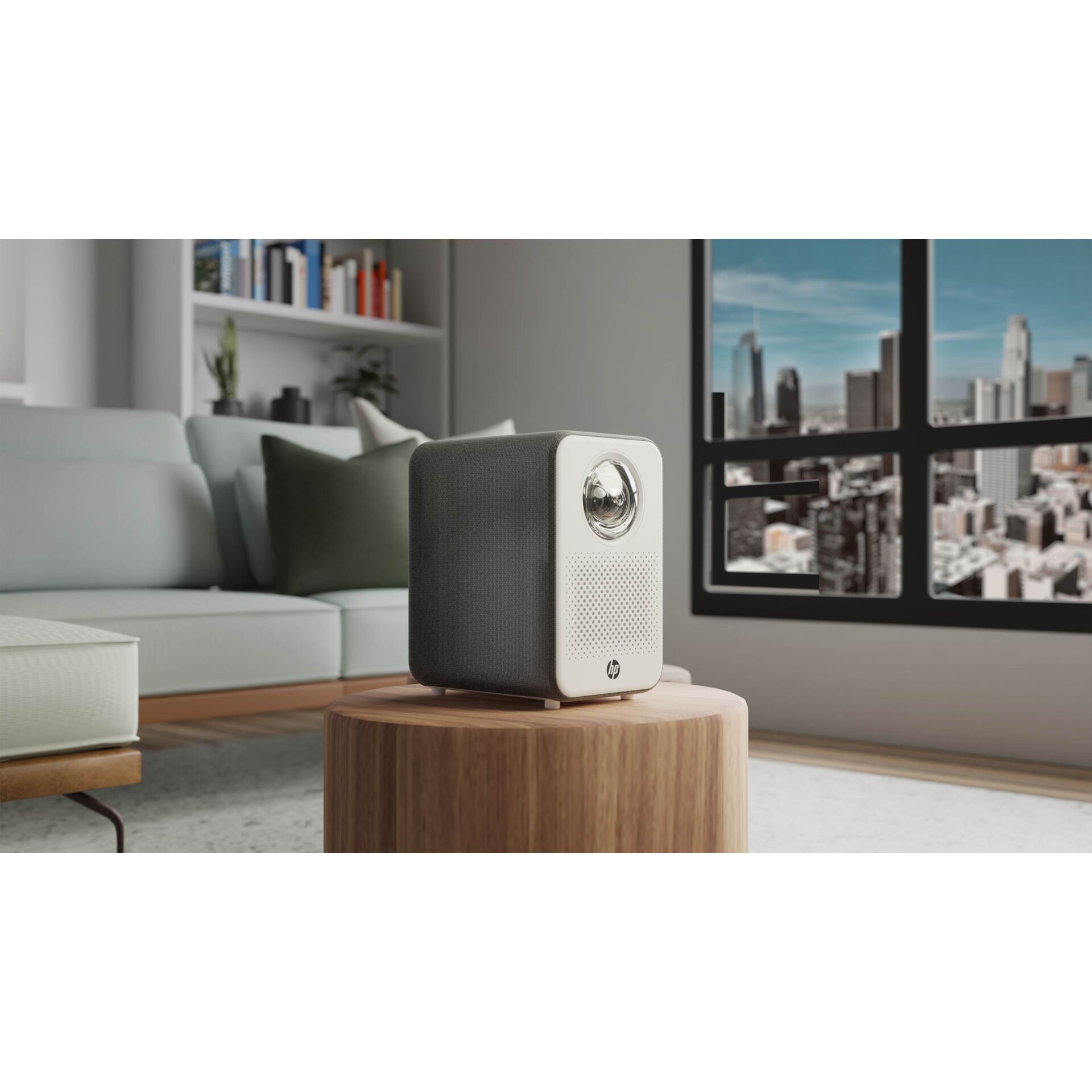 Beamer, Projektor, Kompakt, Holz-Design, Wohnzimmer