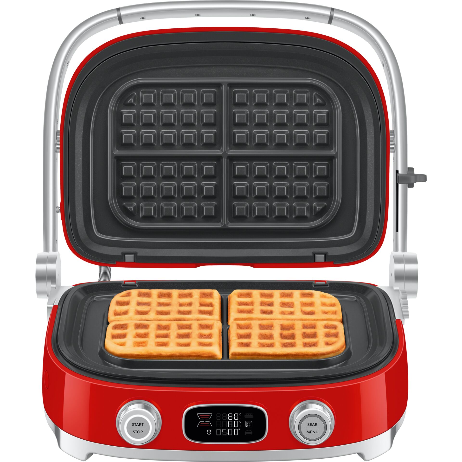 Waffle-Ofen, Waffeleisen, Rot, Antihaft, Bräunung