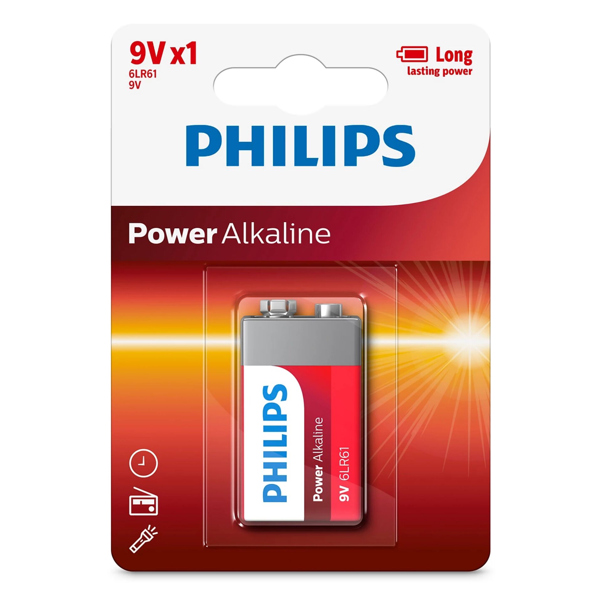 Philips Power Alkaline 9V  Batterie