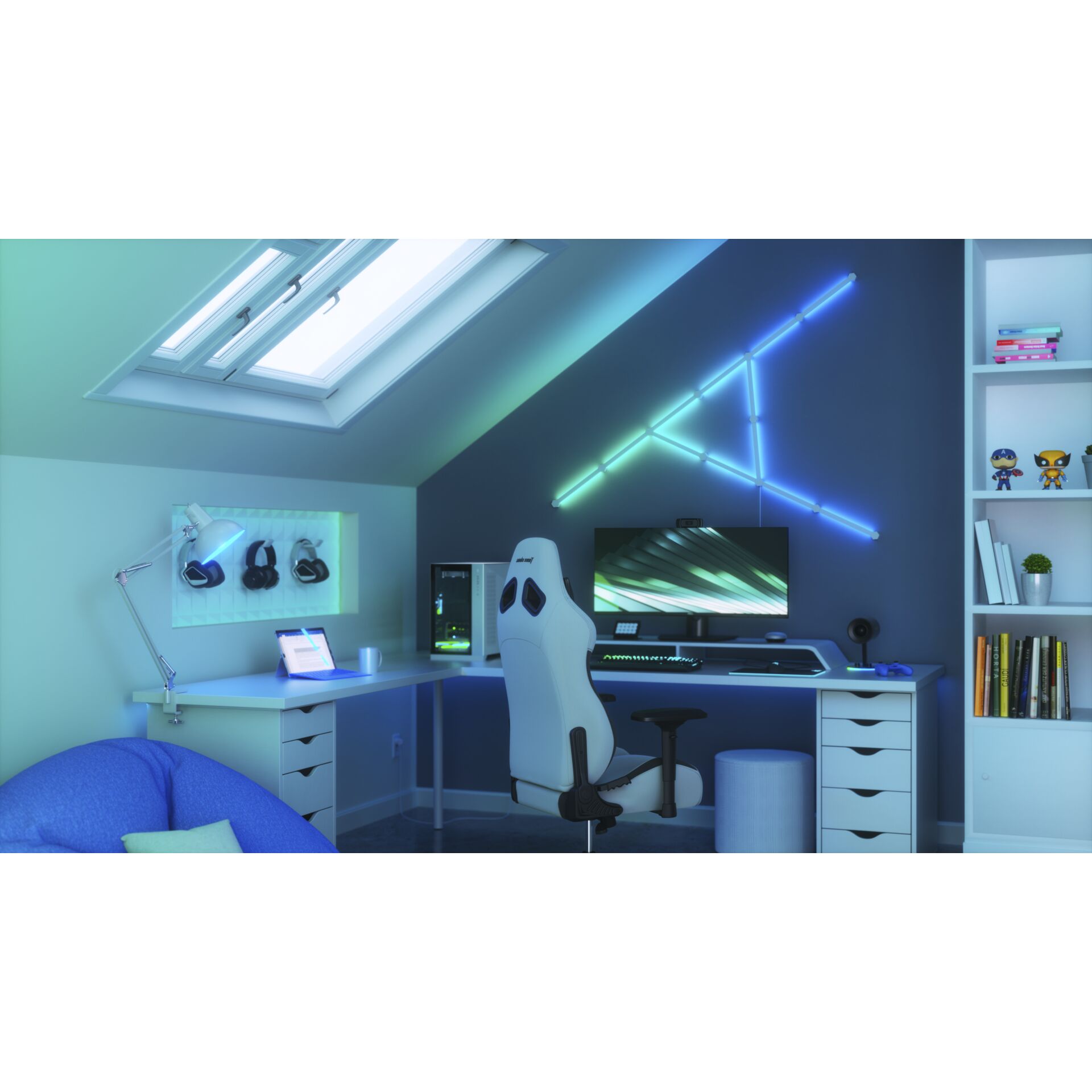 Tabelle, Schreibtisch, Stuhl, Sinken, Bildschirm