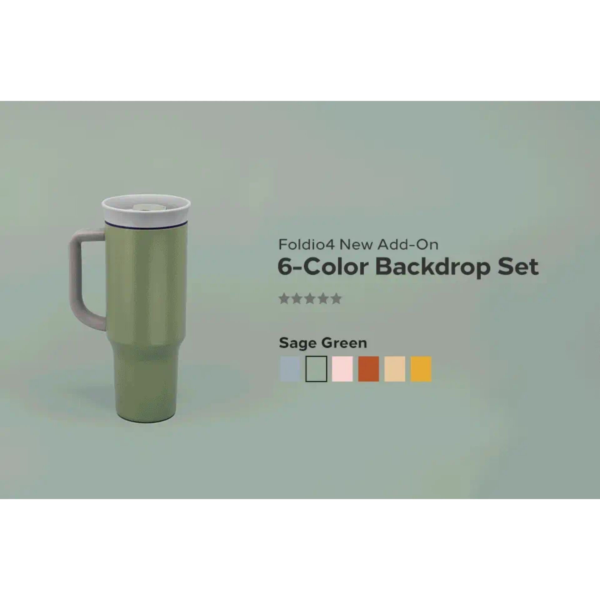 Tumbler, Travel Mug, 6-Farb-Hintergrundset, Sagegrün, Becher