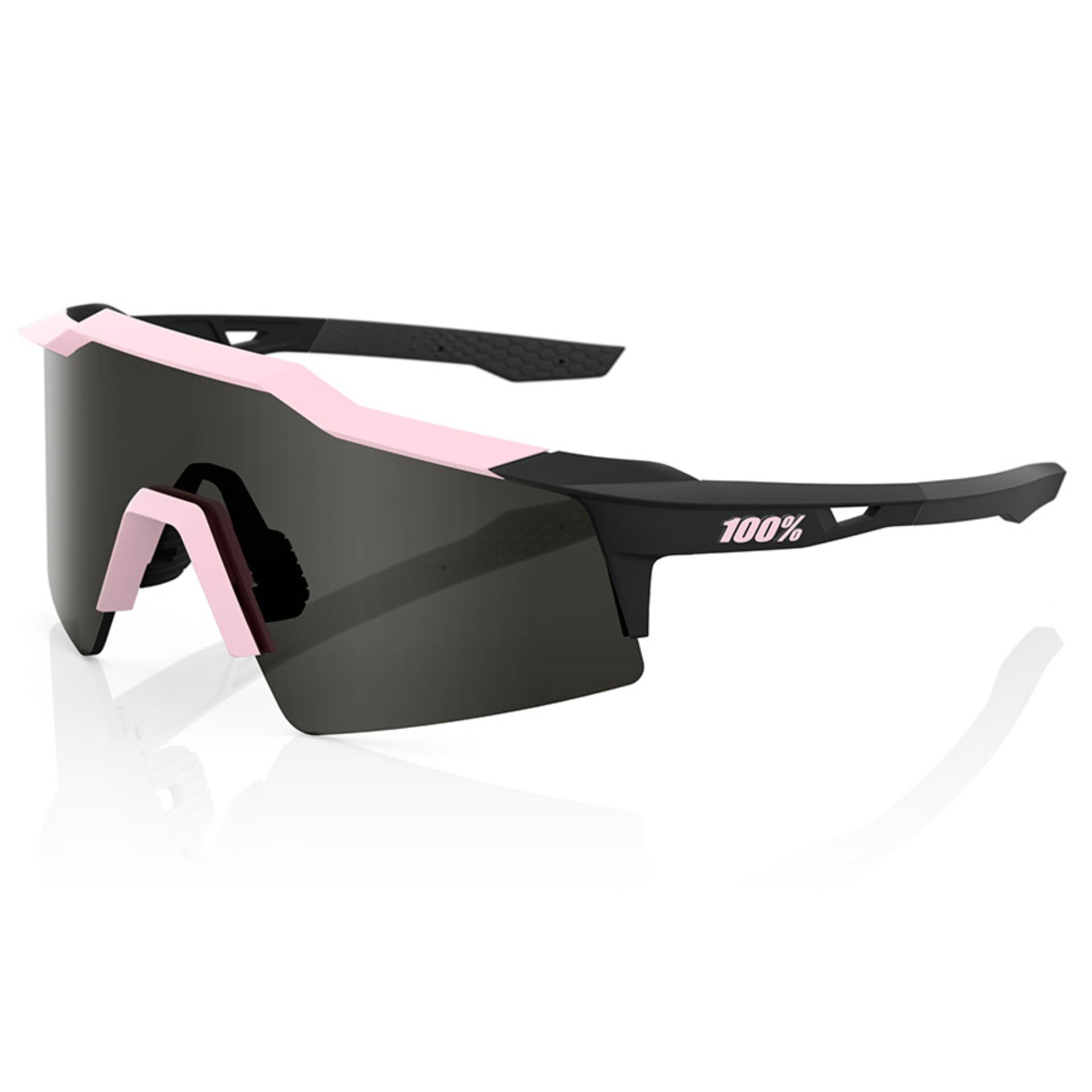 Sonnenbrille, Sportbrille, Vollrand-Linse, Pink Akzente, 100% Logo