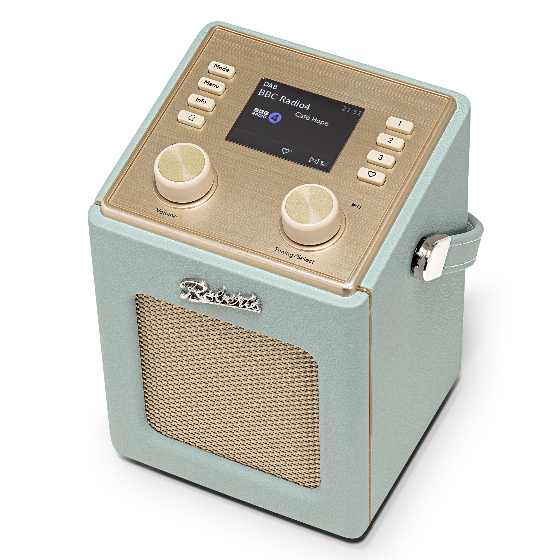 DAB-Radio, Digitalradio, Mintgrün, LCD-Display, Tragegriff
