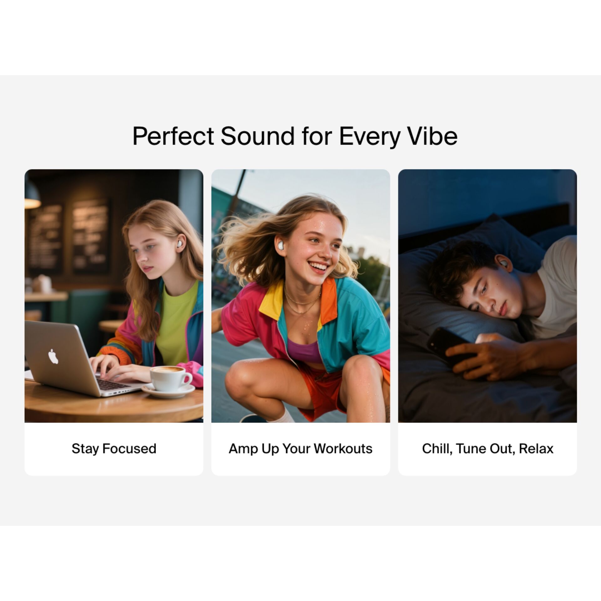 Kopfhörer, Stilvolles Outfit, Laptop, Bildschirmarbeitsplatz, Entspannungsmodus