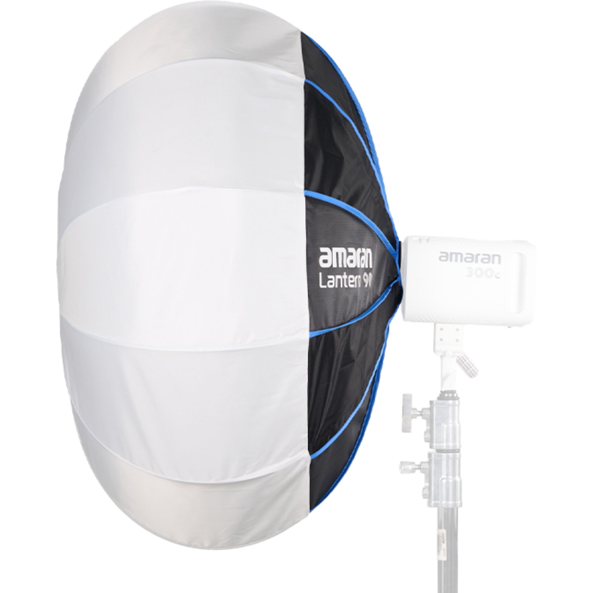 Fotografie-Softbox, Laternen-Softbox, Weißer Diffusor, Schwarzes Gehäuse, Blauer Rand