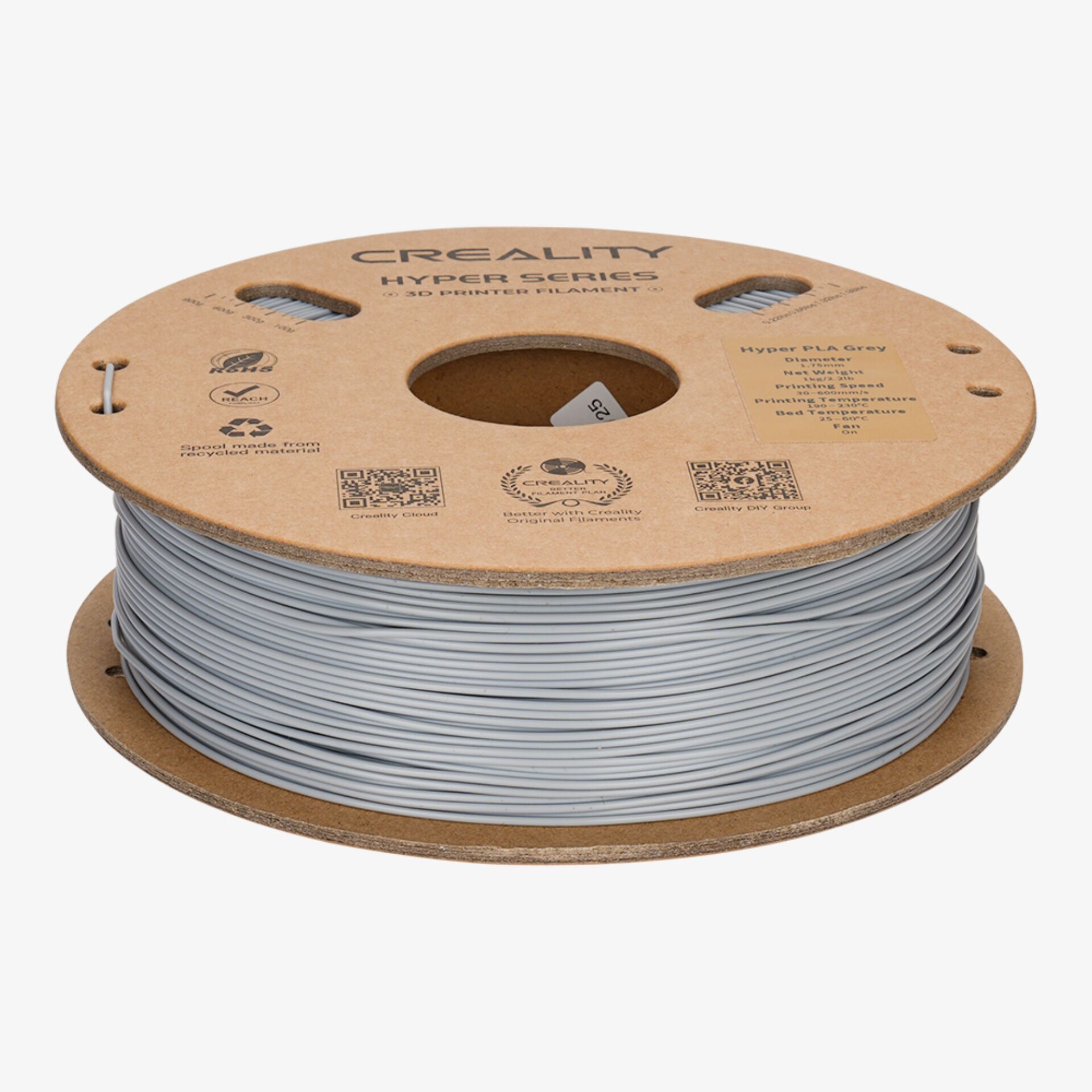 3D-Druck Filament, PLA Grau, Spule, Hobby Filament, Hyper Series