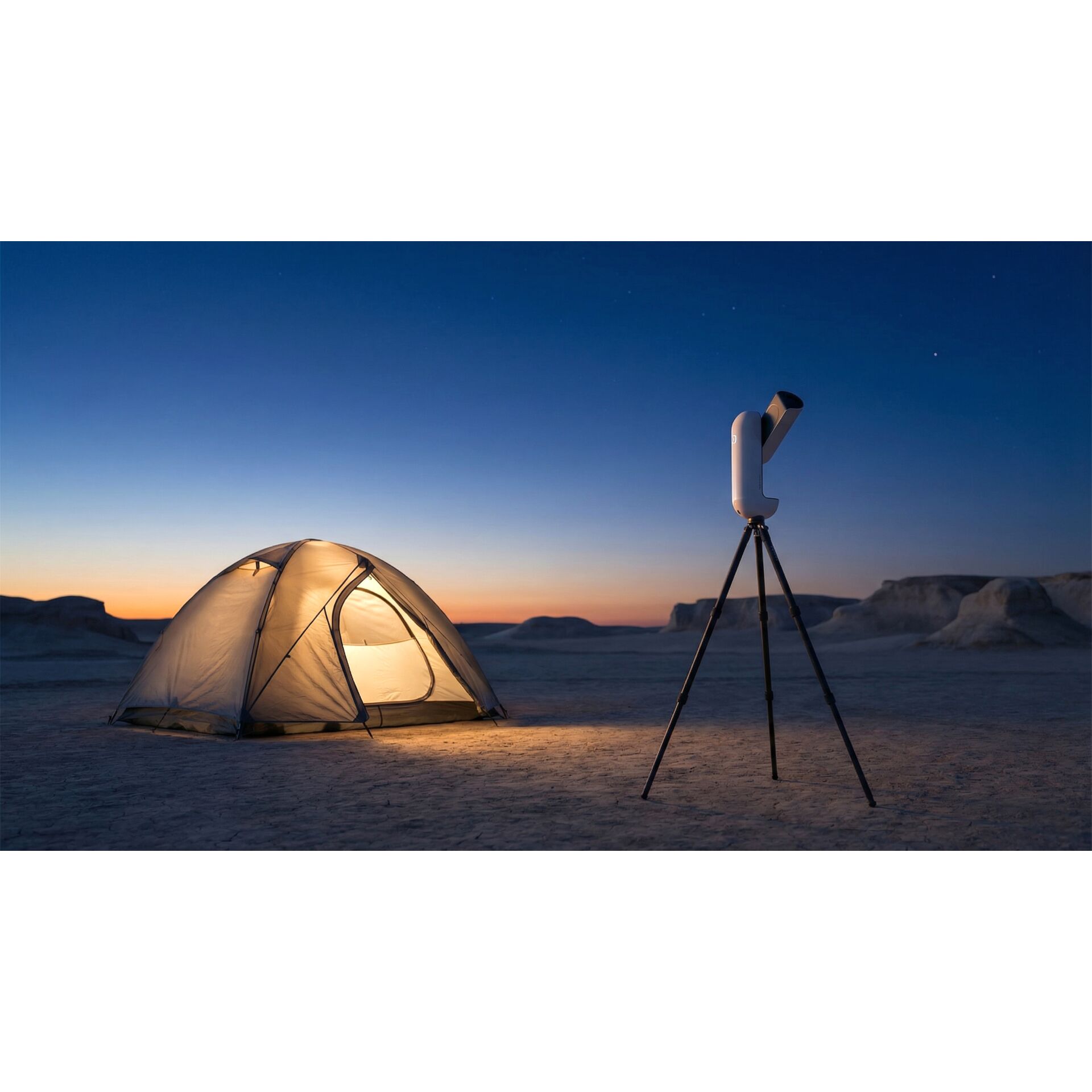 Zelt, Camping, Dämmerung, Stativ, Taschenlampe