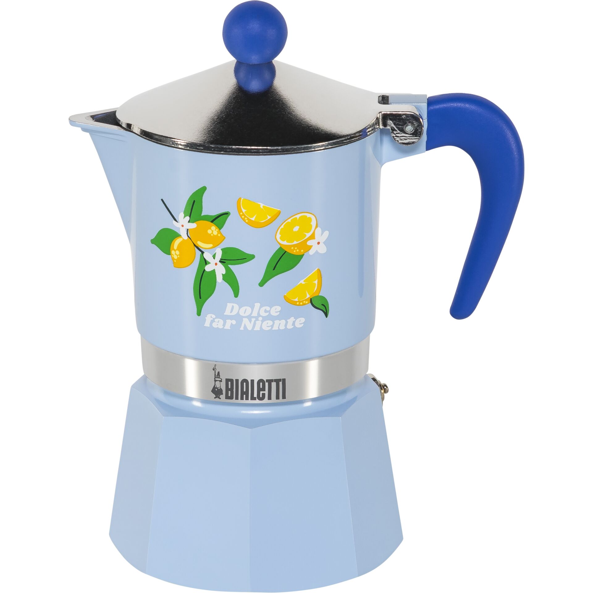 Kaffeemaschine, Espressokocher, Bialetti, Blau, Zitrusmotiv