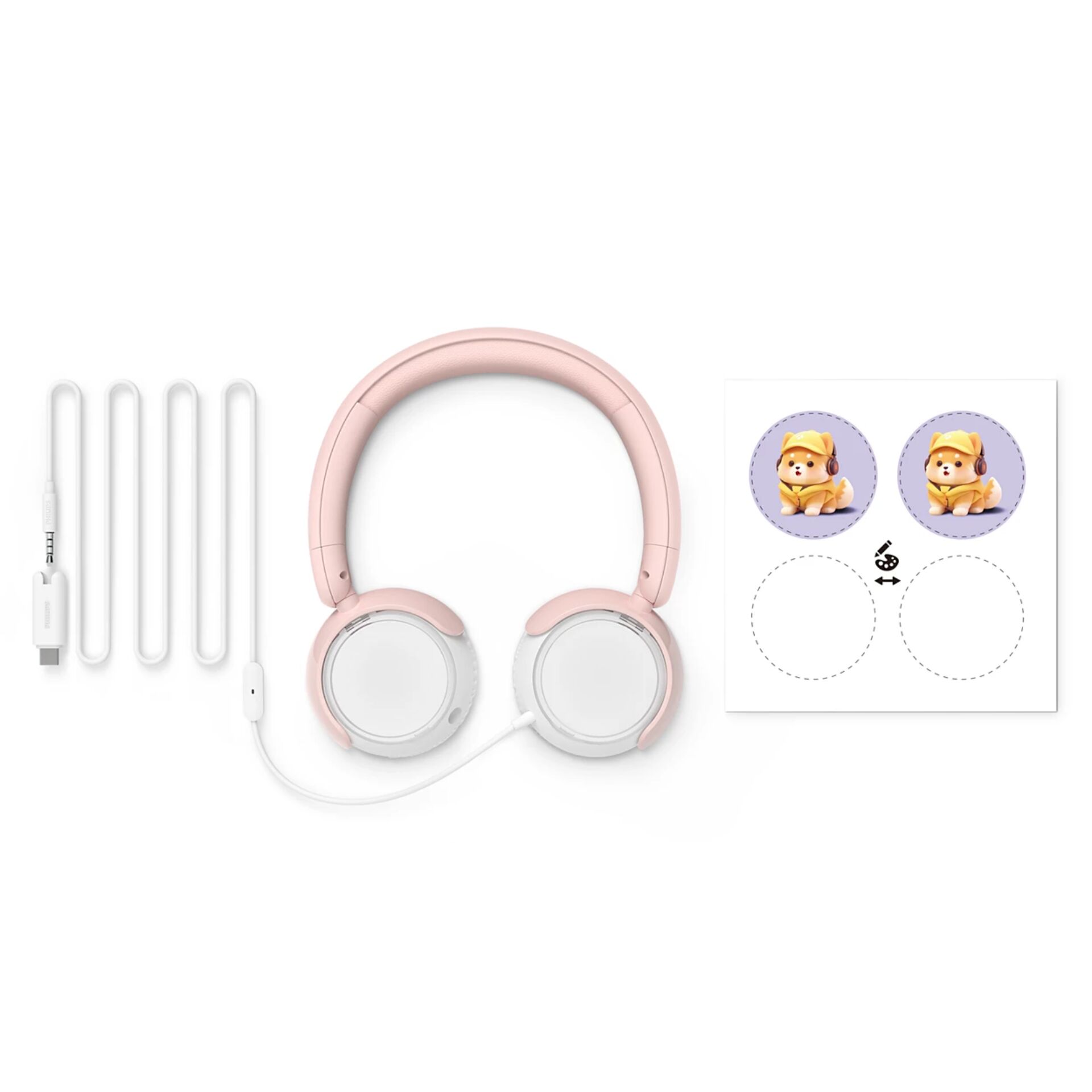 Kopfhörer, Over-Ear, Rosa, Kabelgebunden, Sticker-Set
