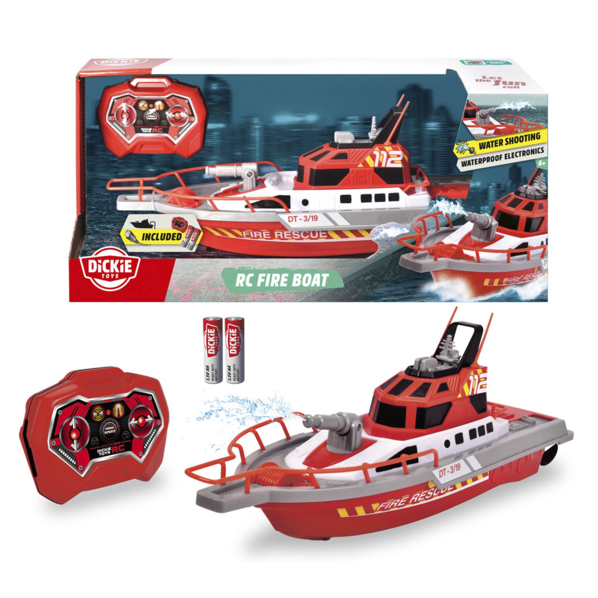 RC Boot, Feuerwehr Rettung, Wasserdicht, Fernsteuerung, Dickie Toys