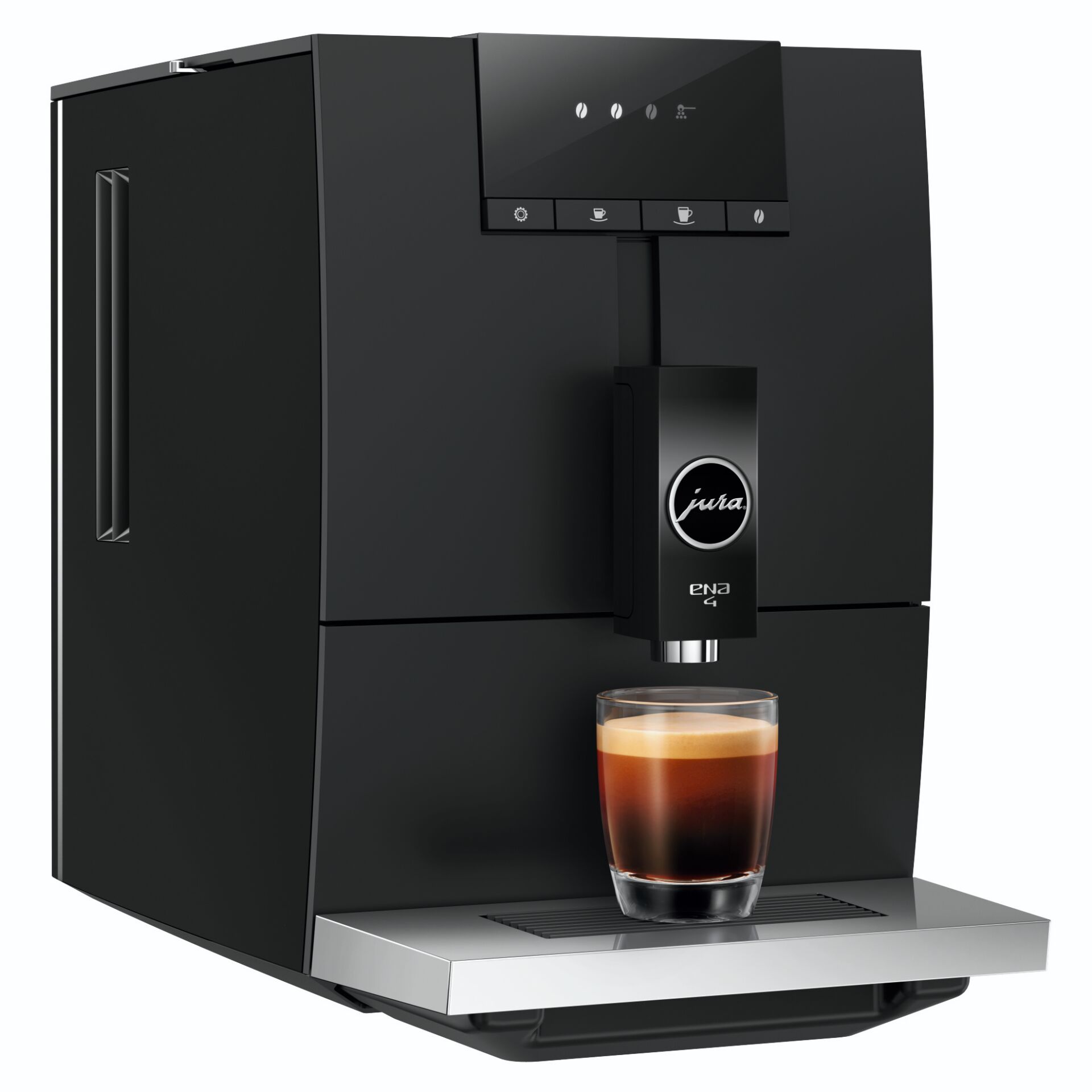 Kaffeevollautomat, Espresso Maschine, Schwarz, Glas Tasse, Milchschäumer