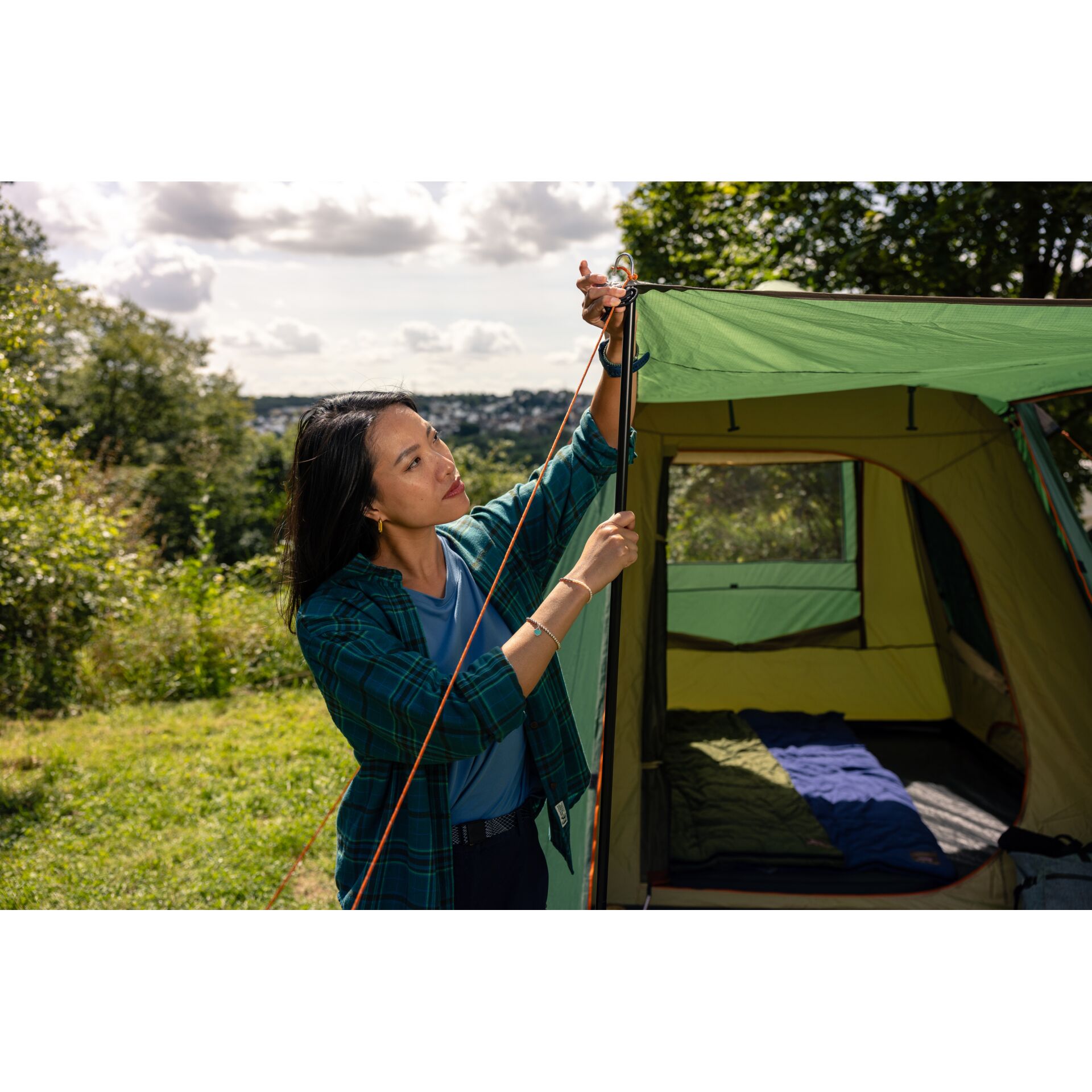 Draußen, Unterschlupf, Zelt, Campen, Person