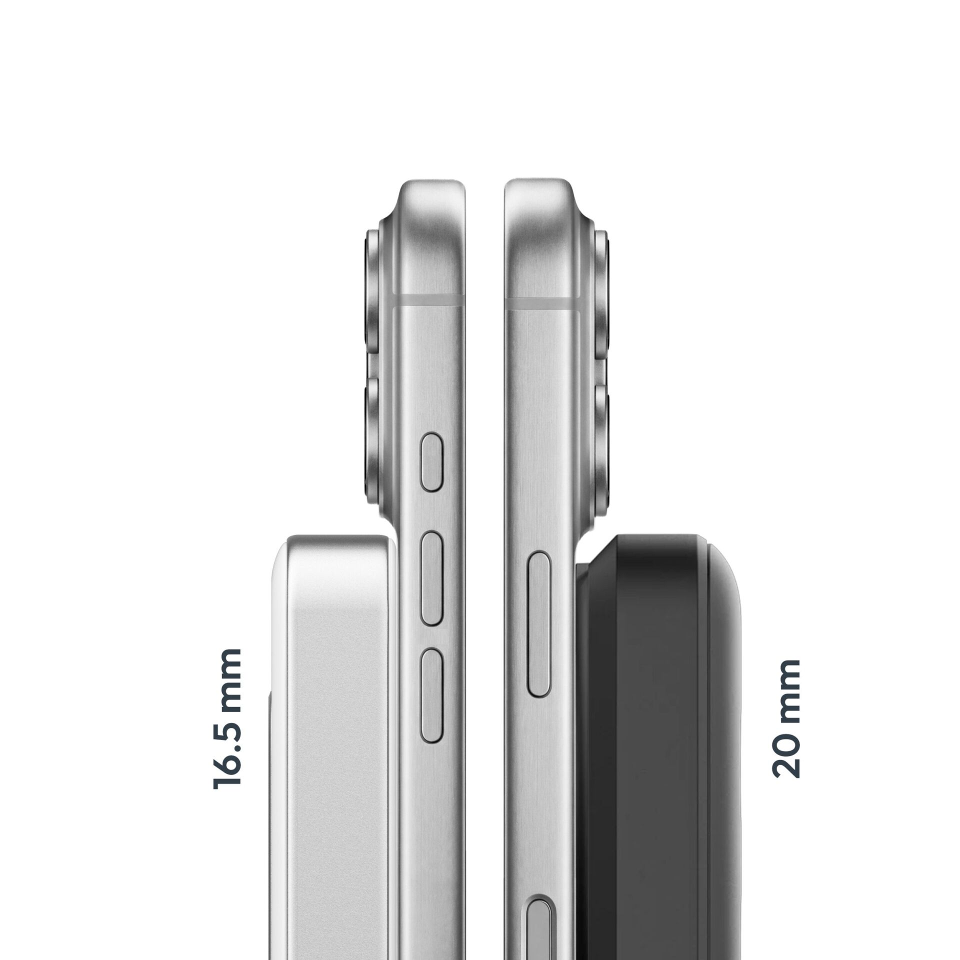 smartphone, Seitliche Ansicht, Metall, Knöpfe, Abmessungen 16,5 mm 20 mm