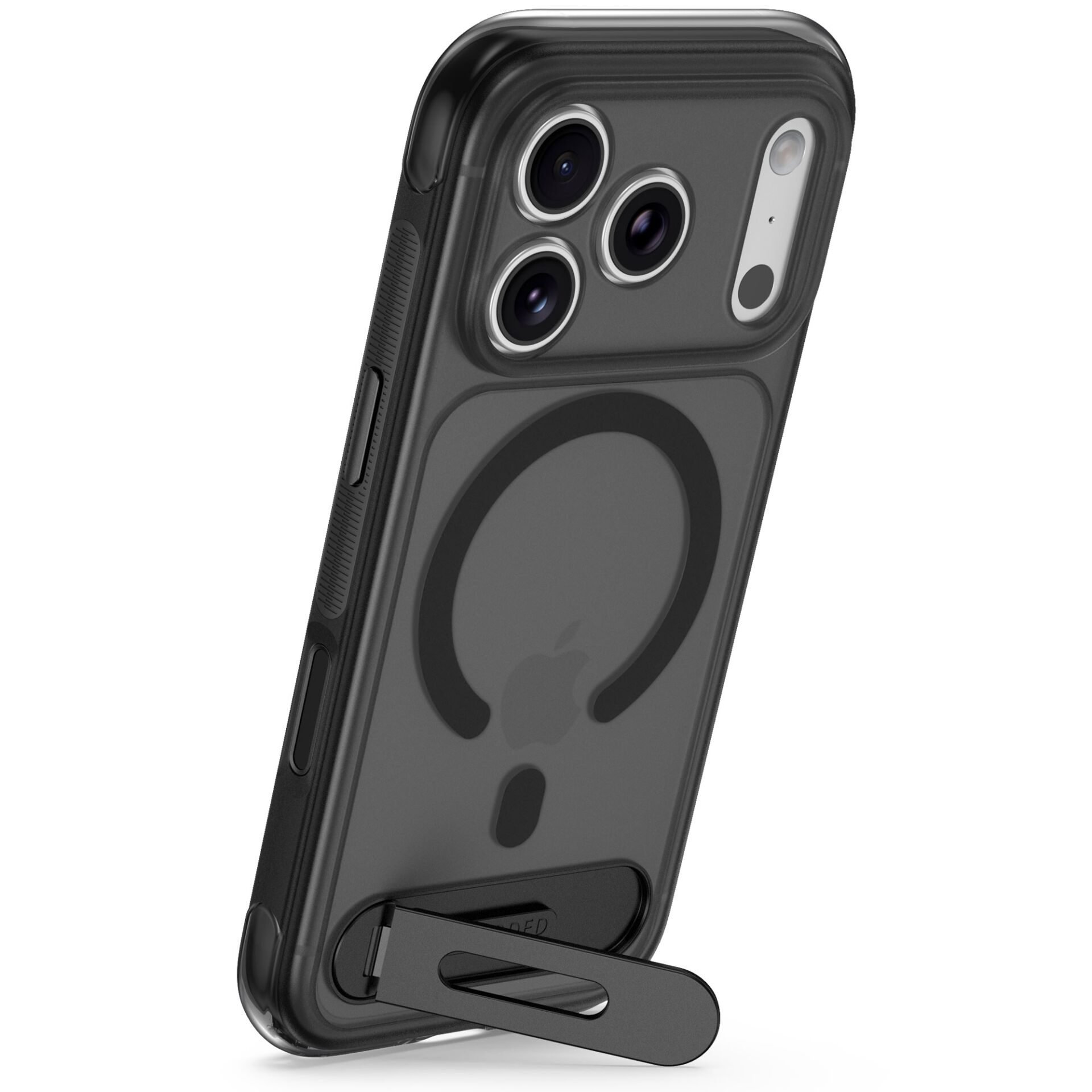 Smartphone-Hülle, Dreifachkamera, Rings Ständer, Magnetischer Griff, Transparenter Schwarz
