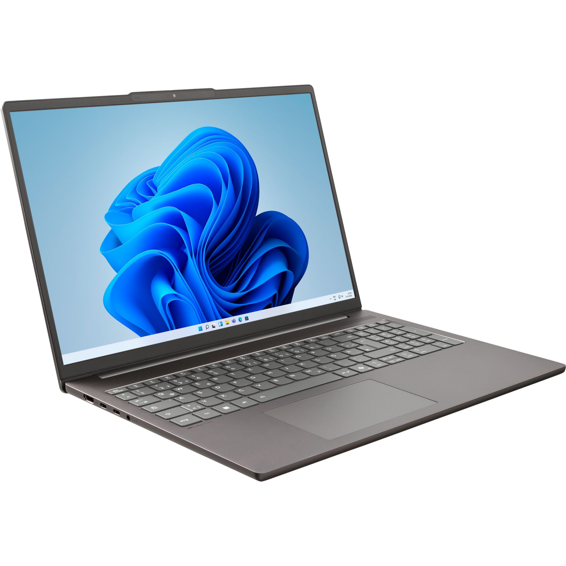 laptop, notebook, windows laptop, silbergrau, vorderes tastenfeld
