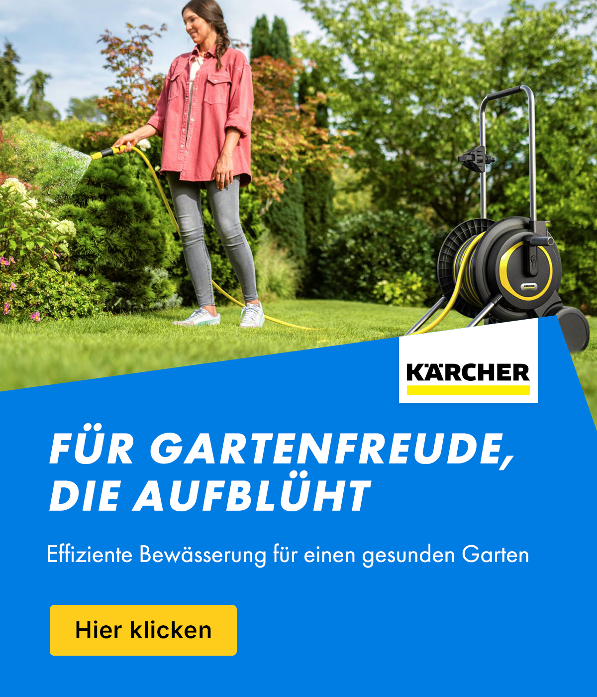 Gartenbewässerung, Garten Schlauch, Kärcher, Springbrunnen, Reelgarnitur