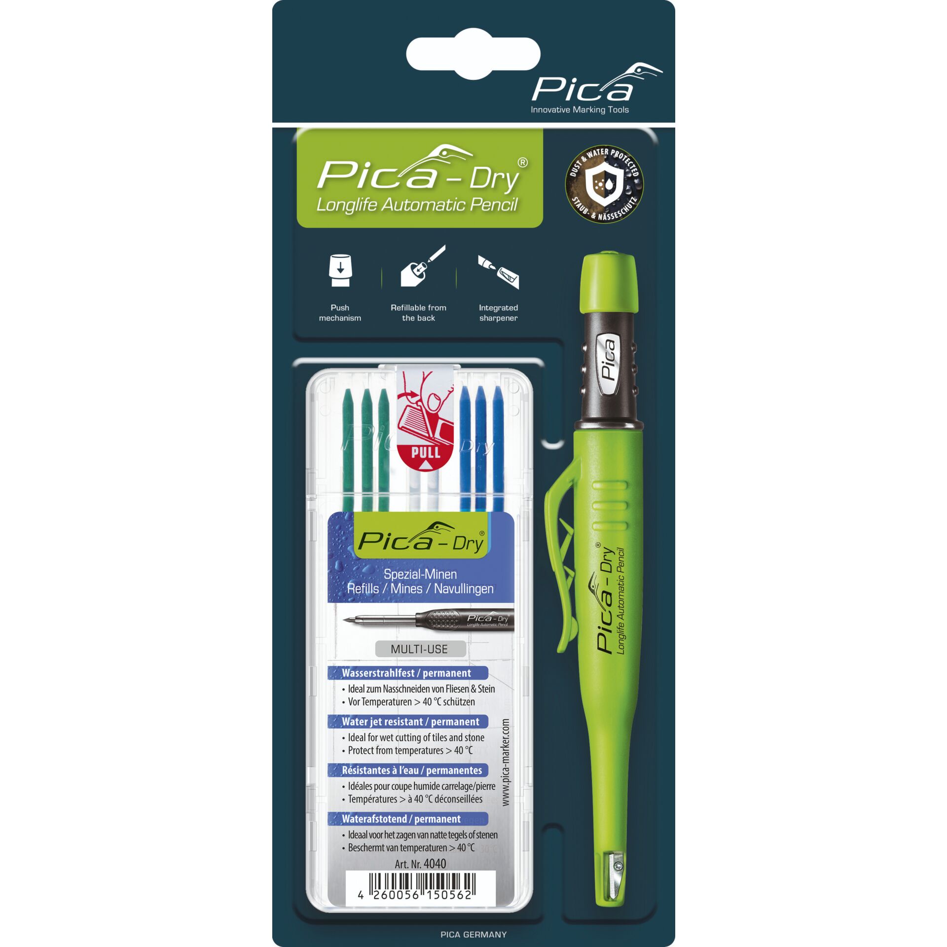 Pica DRY Bundle mit 1x Marker +  1x Minen-Set Nr. 4040