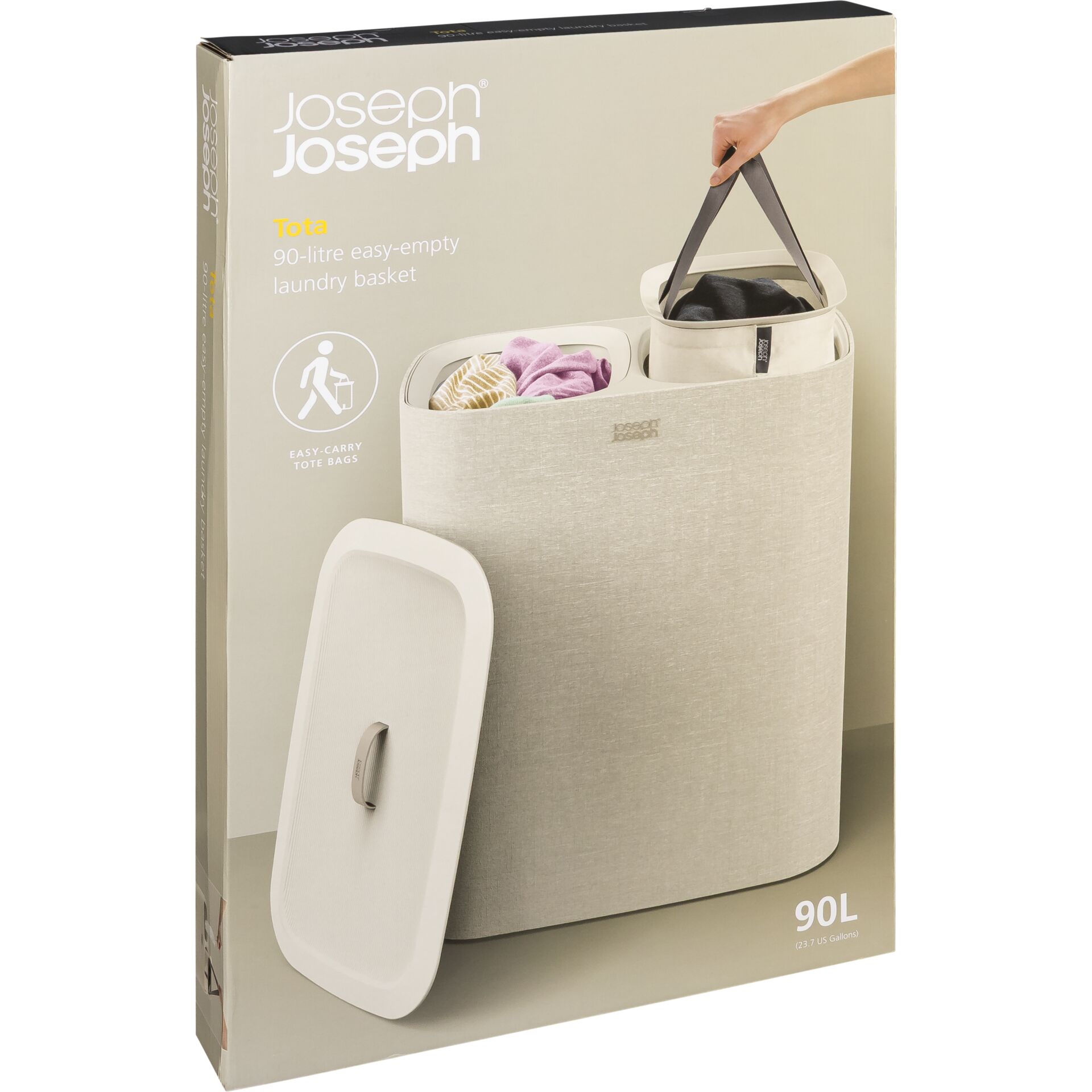 Wäschekorb, Tragekorb, 90 Liter, Stofftextur, Korb aus Stoff