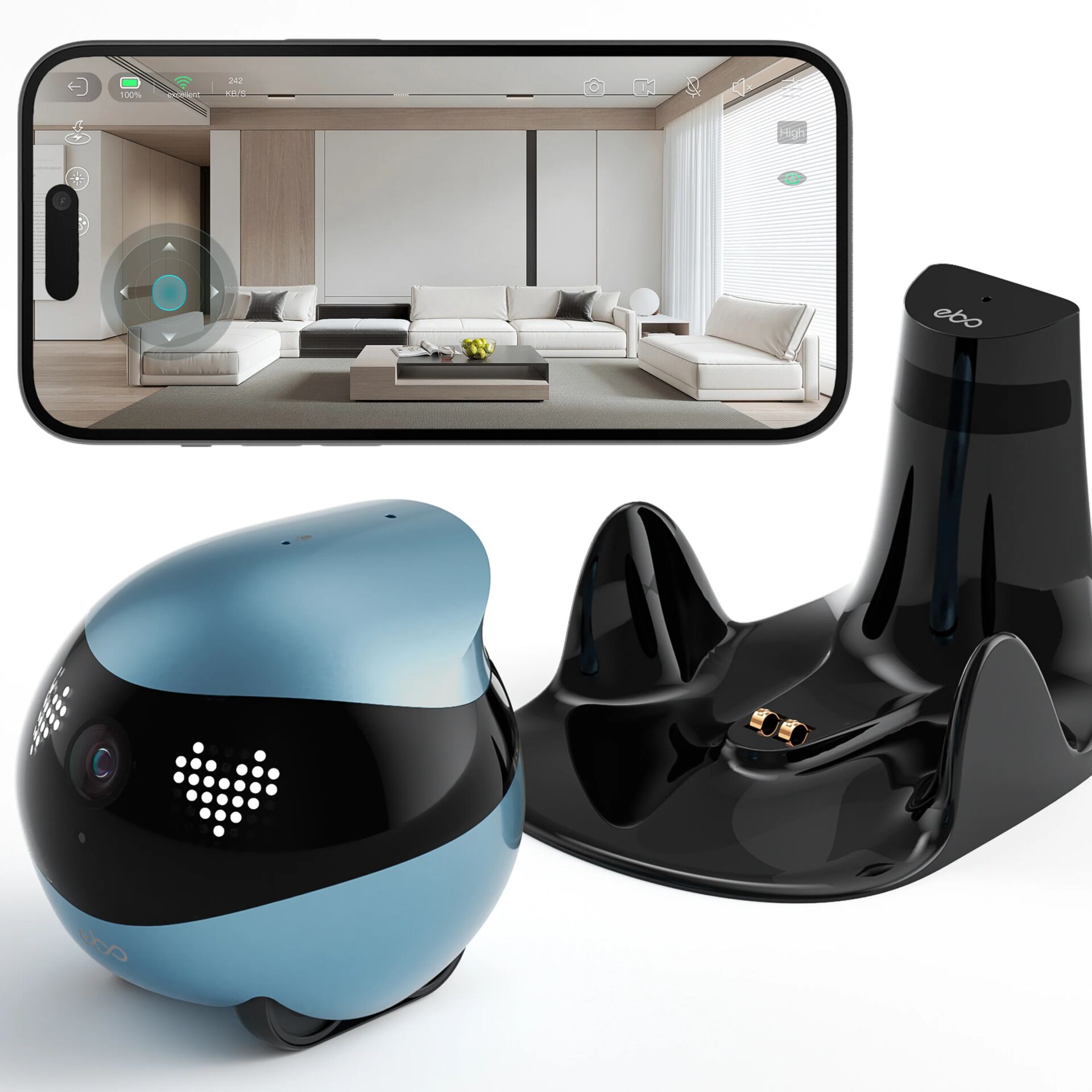 Enabot EBO Air 2 Haustierroboter  2K Kamera blau