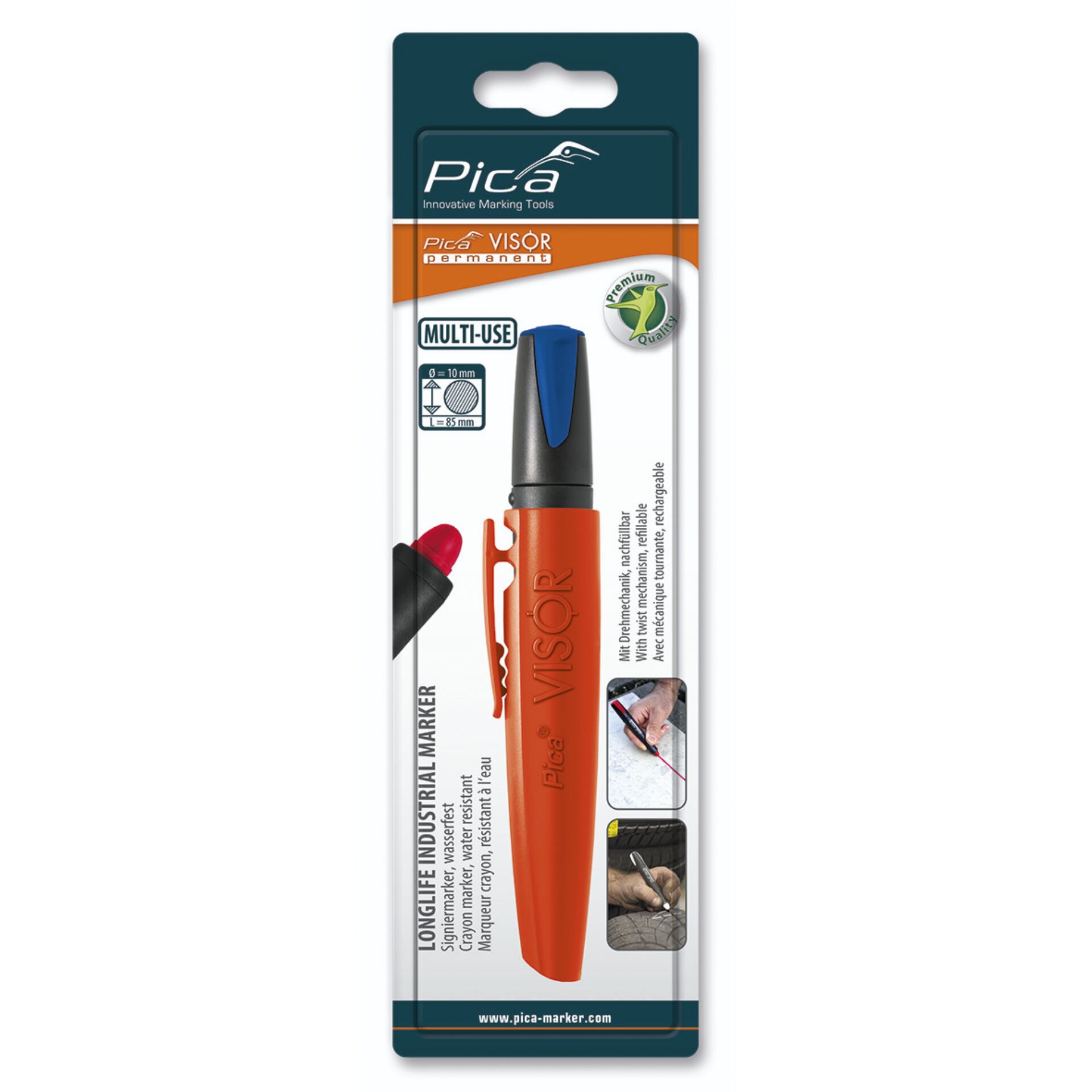 Pica VISOR permanent Marker  blau / SB