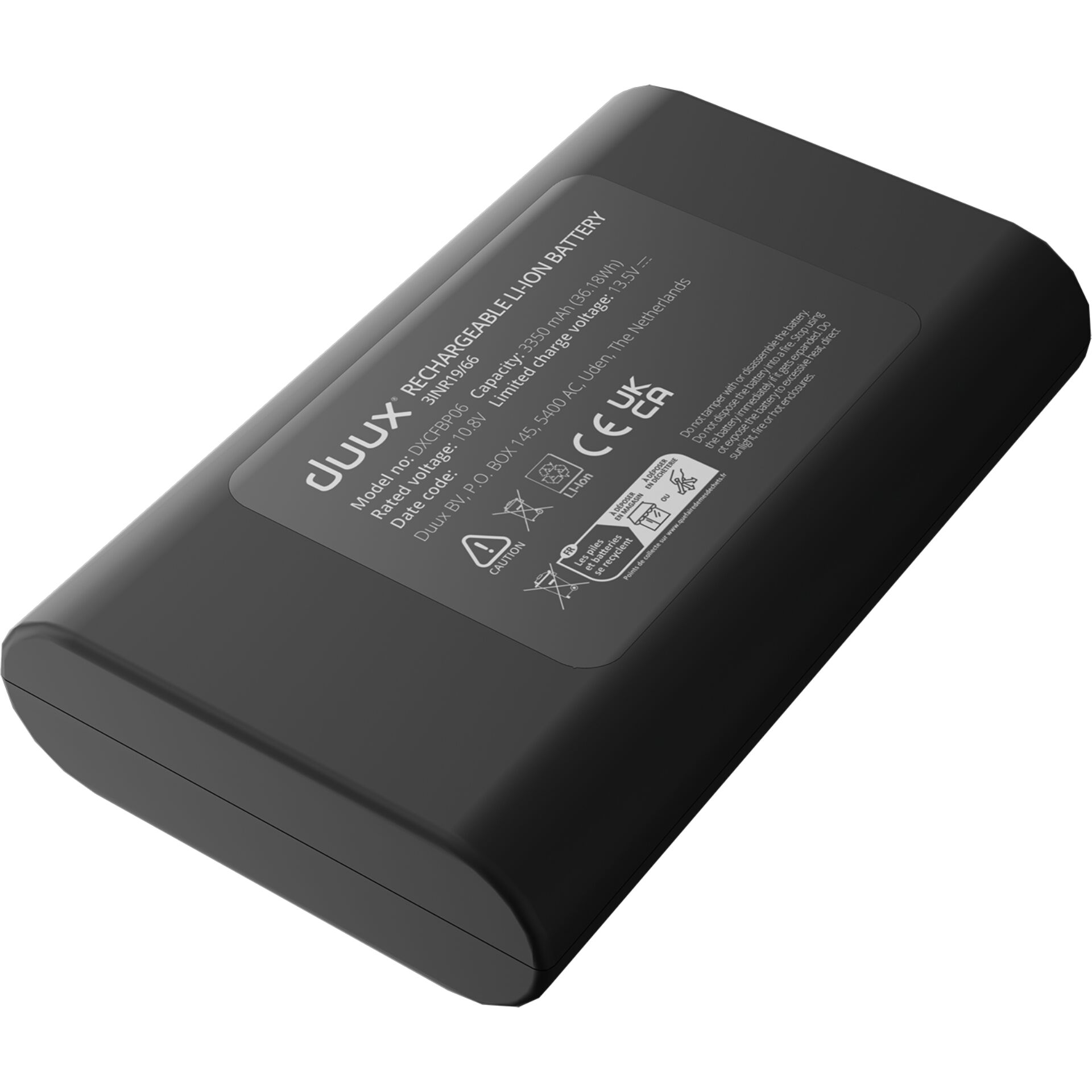 Li‑ion Akku, Wiederaufladbare Batterie, Kameraakku, Flache Rechteckform, Schwarzer Akku