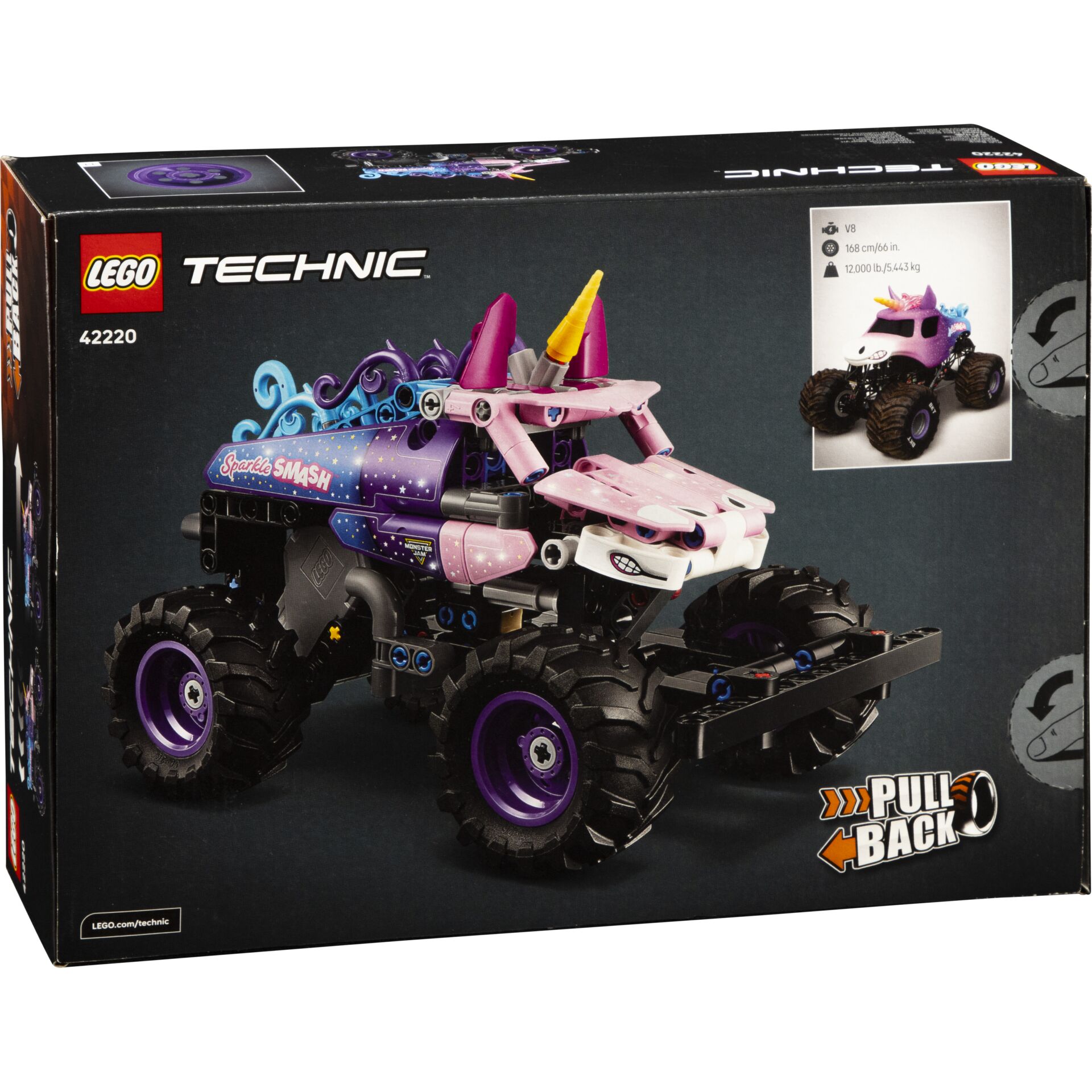 Lego Technic, Monster truck, Pink, Purple, Off-road vehicle