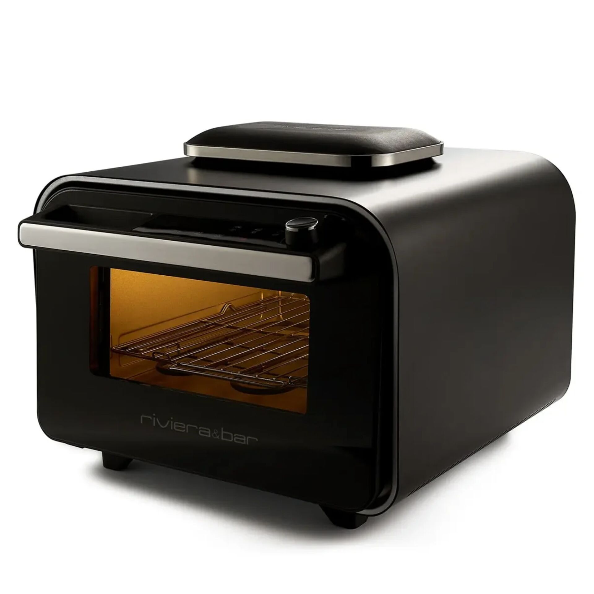 Backofen, Kompaktbackofen, Schwarz, Metalloberfläche, Küche