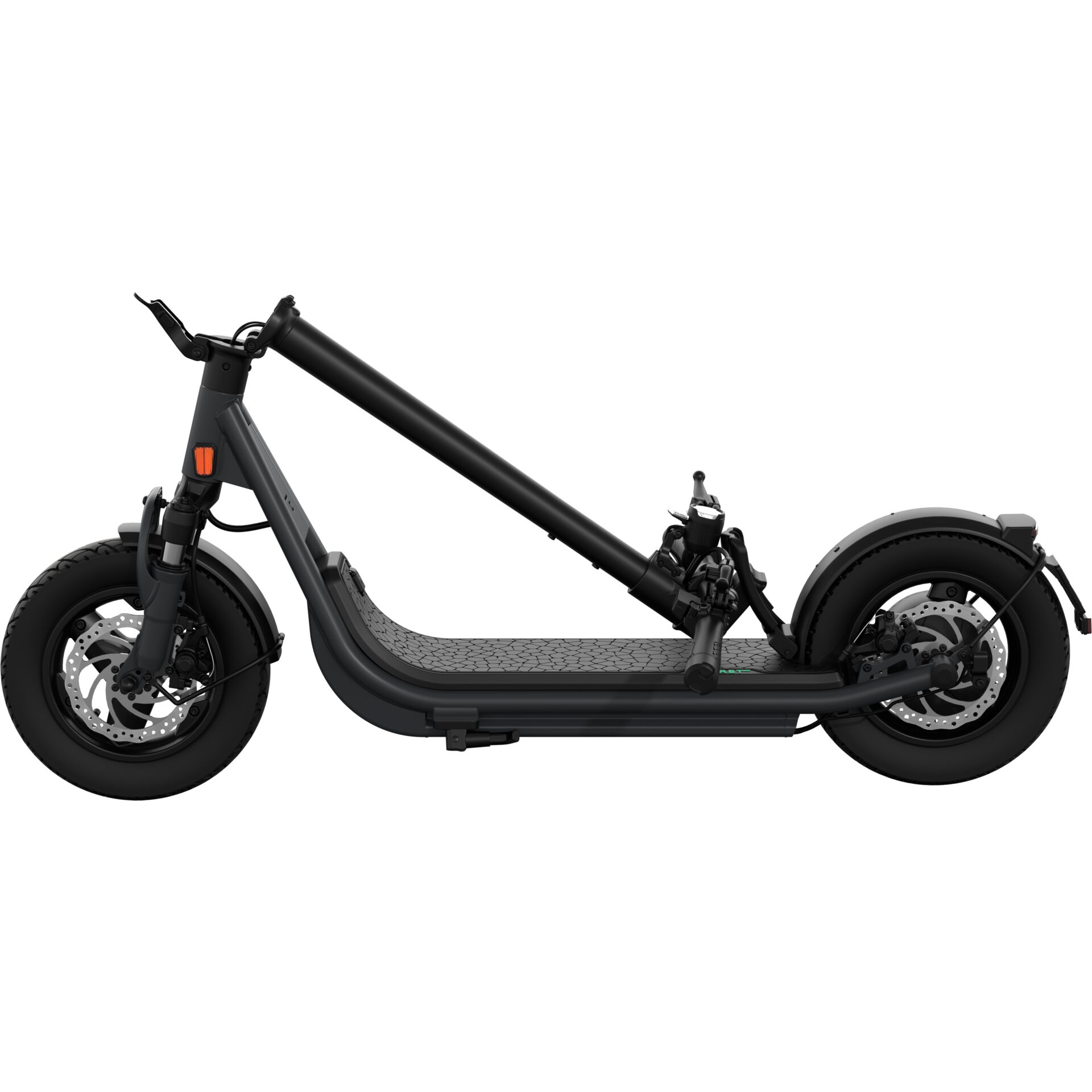 Elektroroller, E-Scooter, Breitreifen, Bremsscheiben, Schwarz