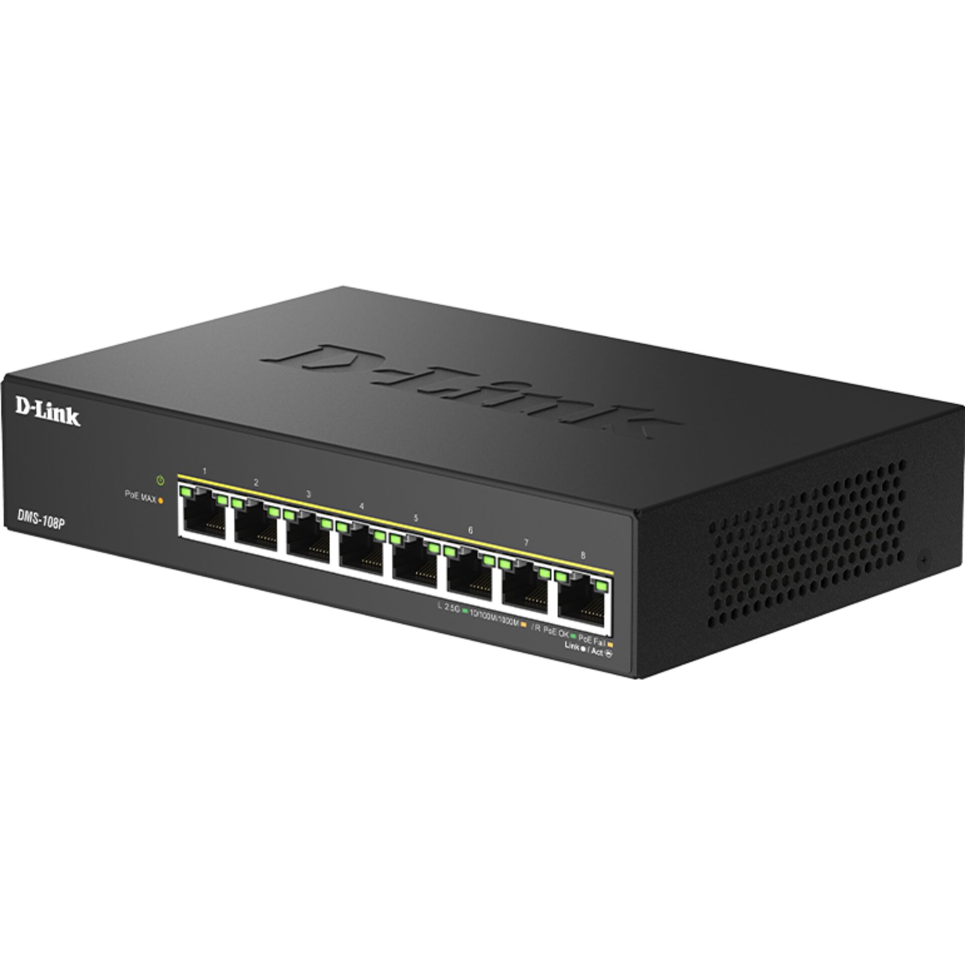 PoE-Switch, DMS-108P, 8-Port, RJ45, Netzwerk-Switch