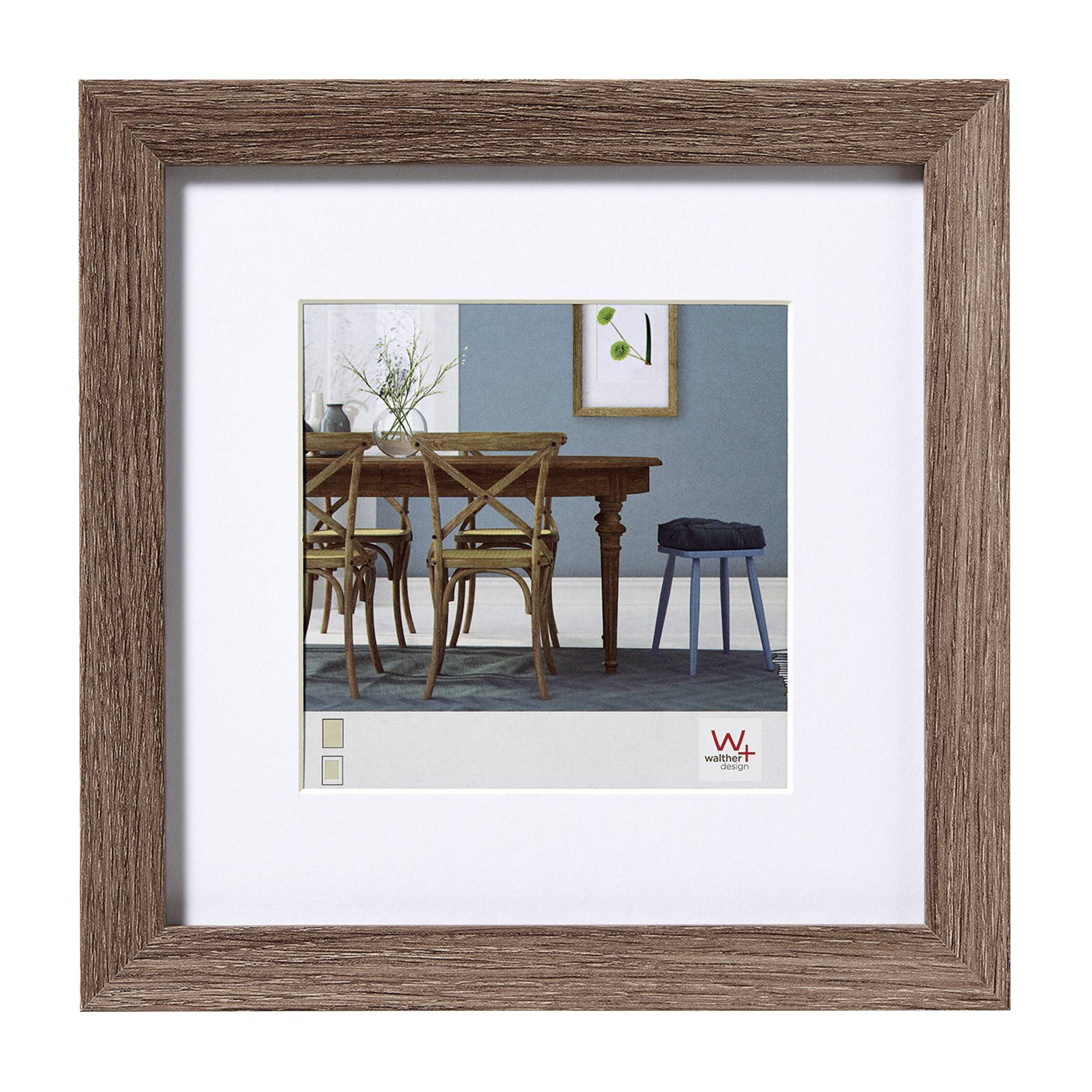 Walther Fiorito nussbaum   40x40  Holz inkl. Passepartout   EF440N