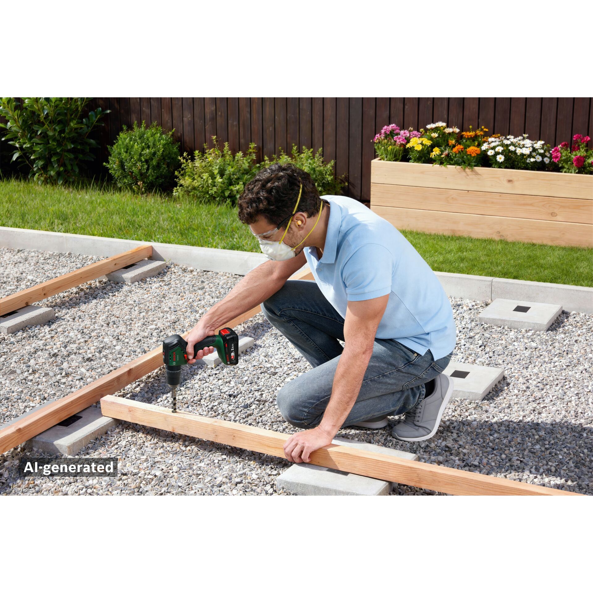 Konstruktion, Holzbalken, Schrauber, Garten, Stichmaß