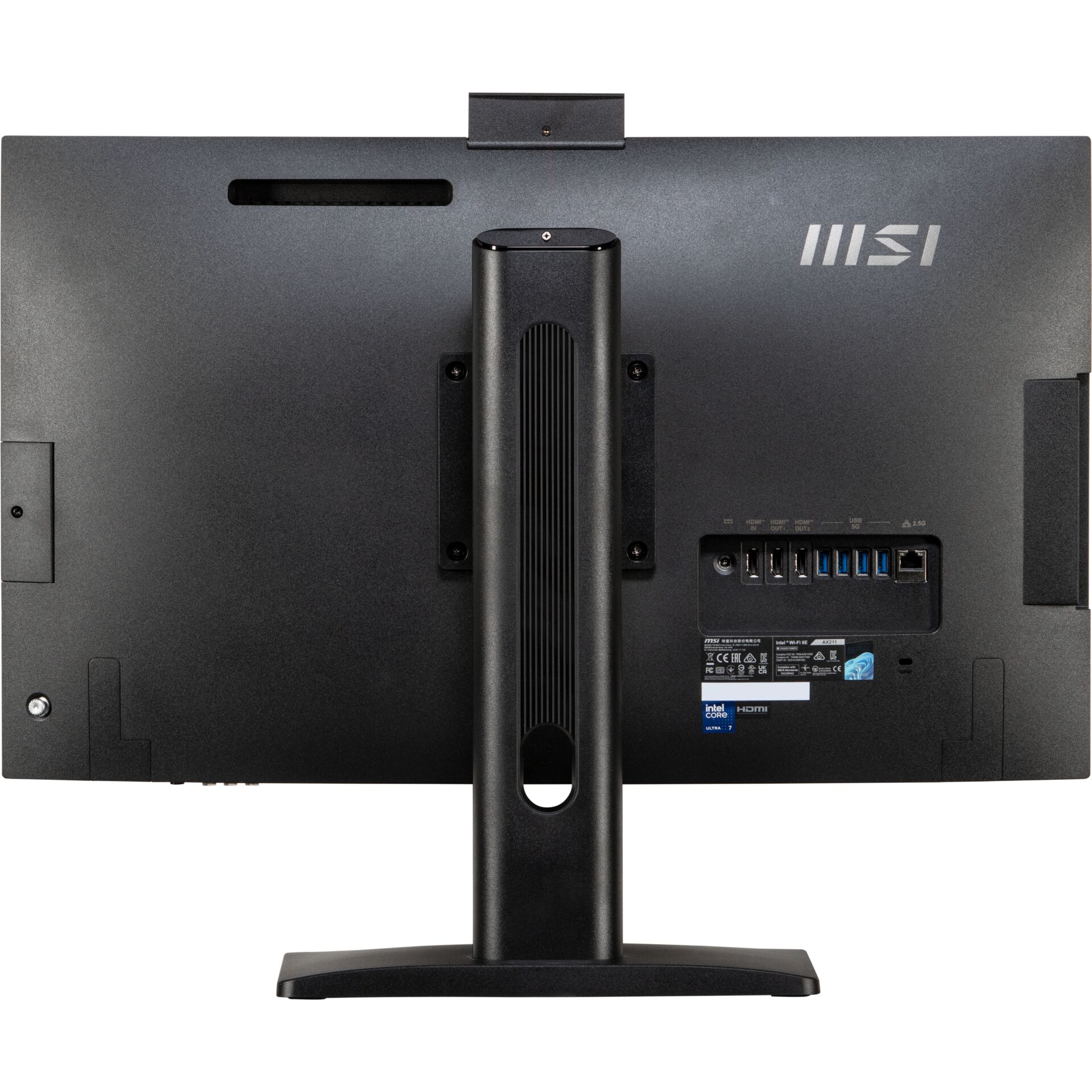 Monitor, Rückseite, Anschlüsse, Ständer, MSI-Logo