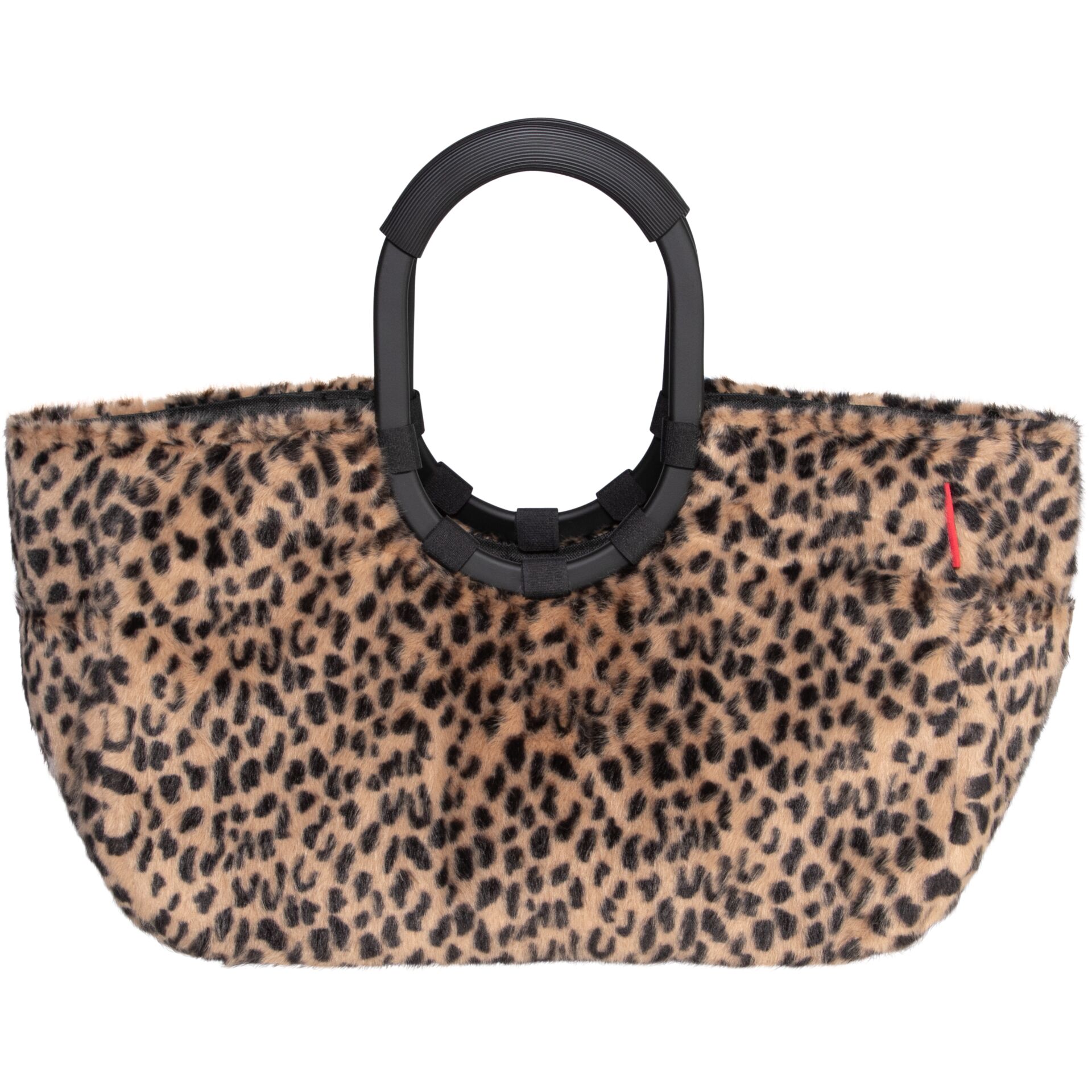 Tasche, Leoparden-Print, Faux-Fell, Henkelgriff, Oversized-Tasche