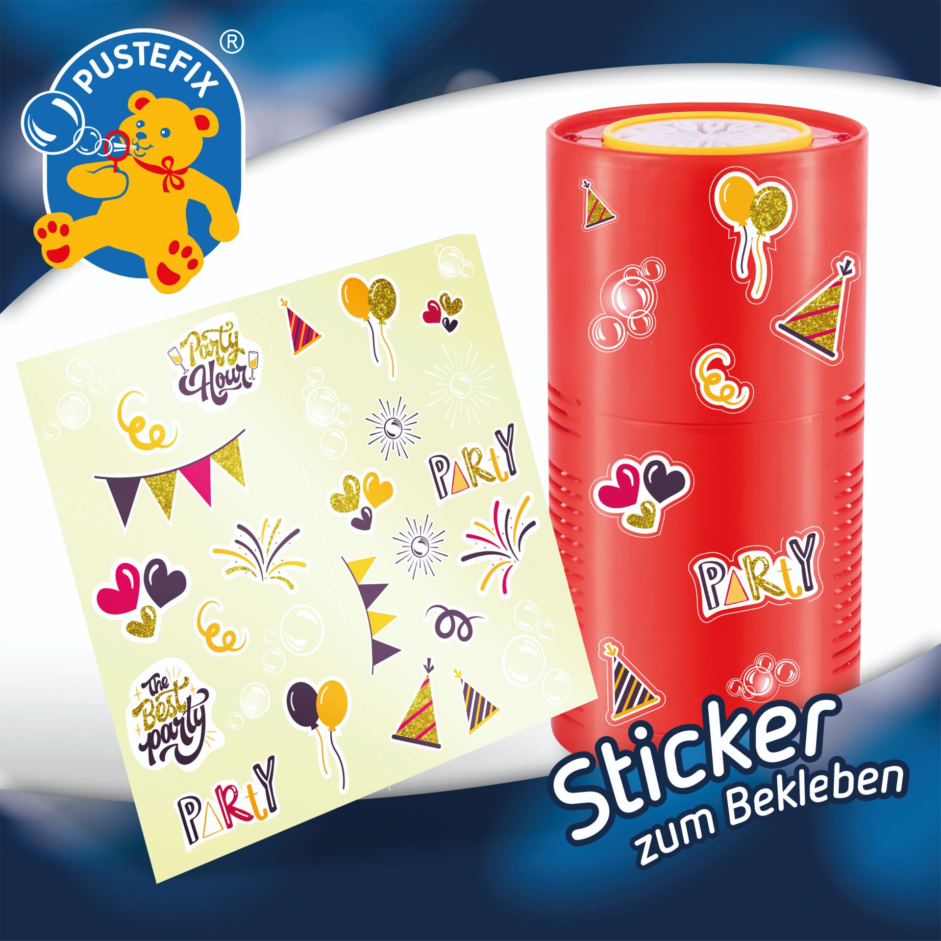 Sticker, Sticker-Set, Partykstickers, Dekoraufkleber, Glitzer-Akzente