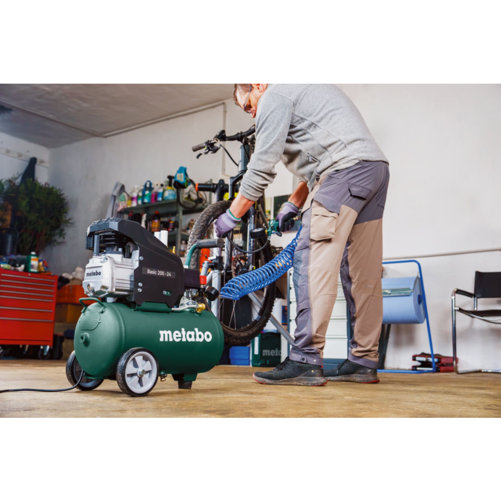 Fahrradwerkstatt, Kompressor, Metabo, Druckluftkompressor, Werkstatt