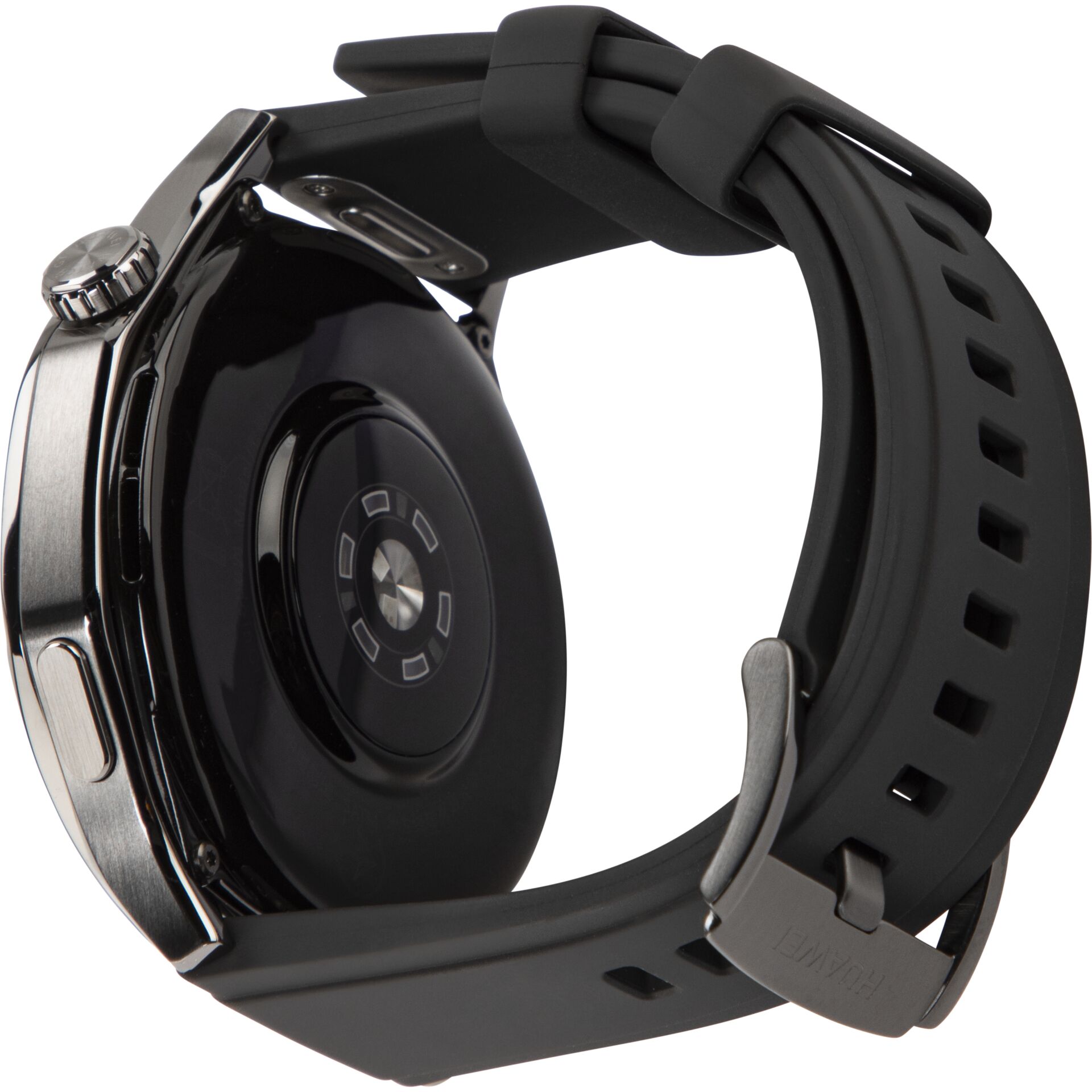 Uhr, Rückenseite, Edelstahl, Gummiarmband, runder Rücken