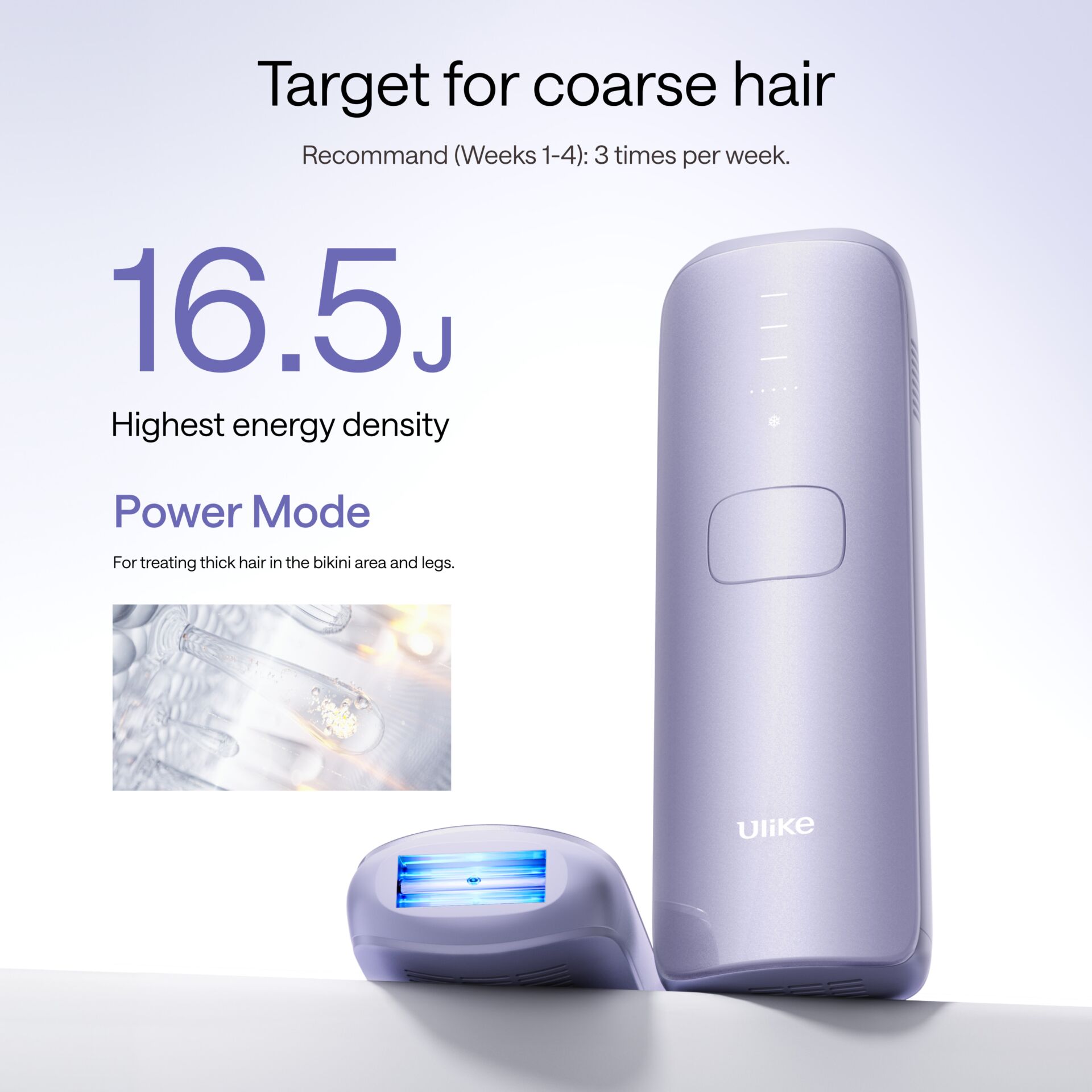 epilator, Haarentfernung, Bikinibereich, Flieder, LED-Licht