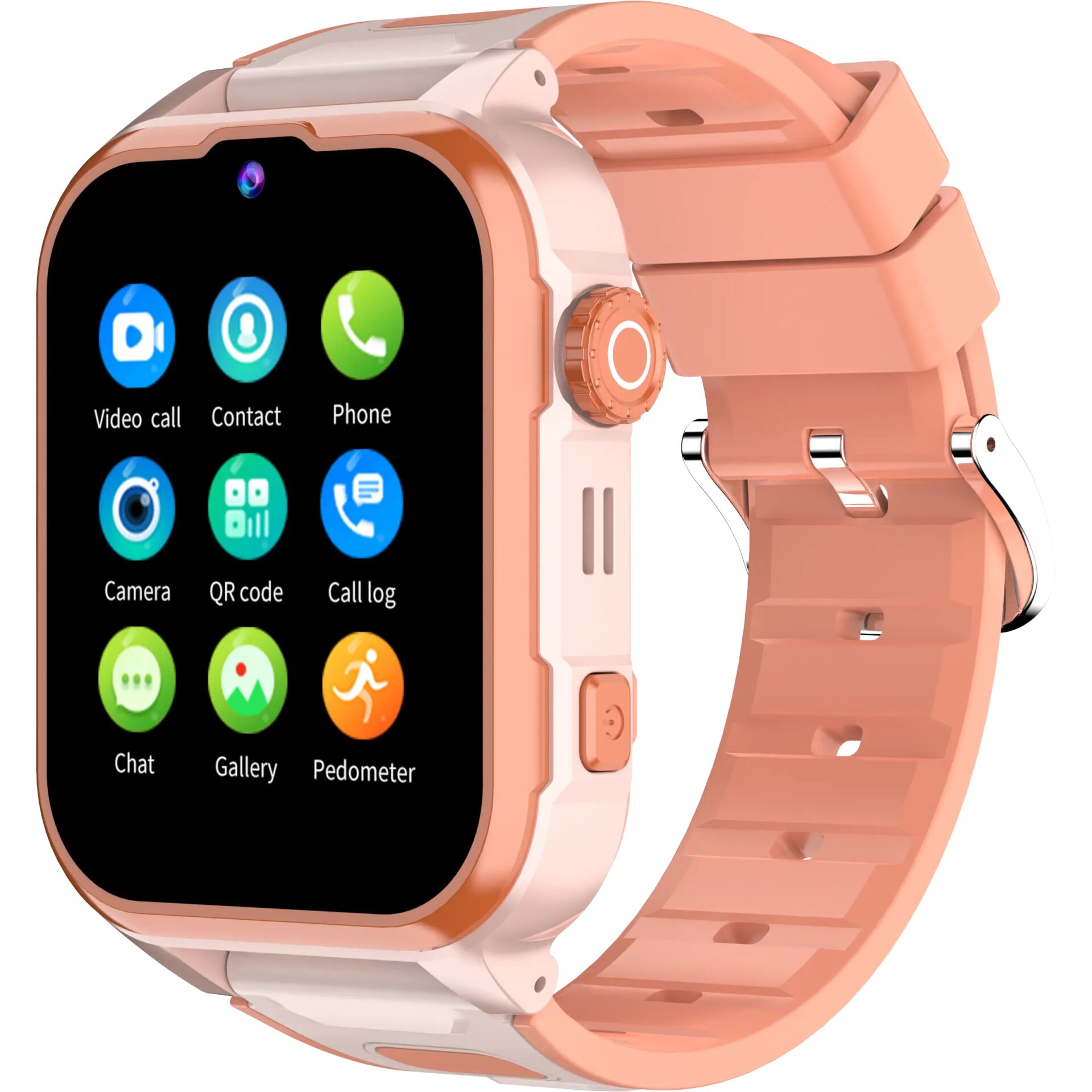 Smartwatch, Pink, Square display, Silicone band, Touchscreen