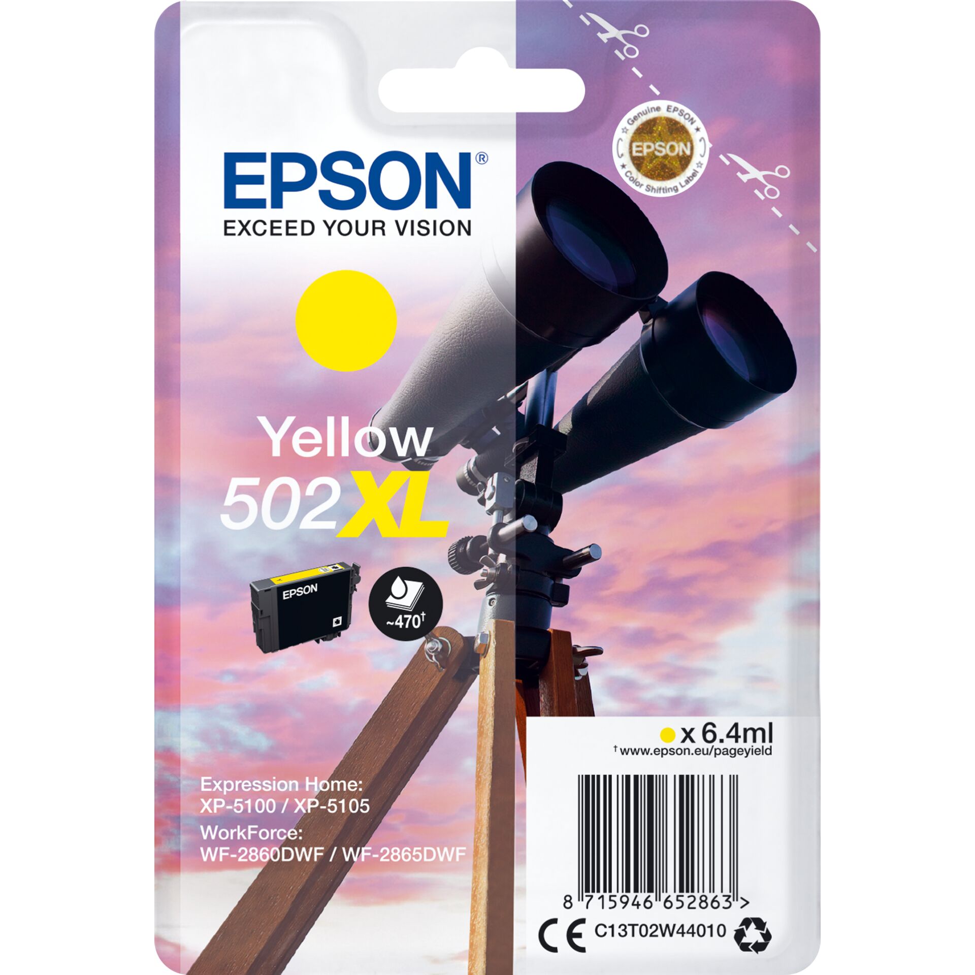 Epson Tintenpatrone yellow  502 XL                    T 02W4