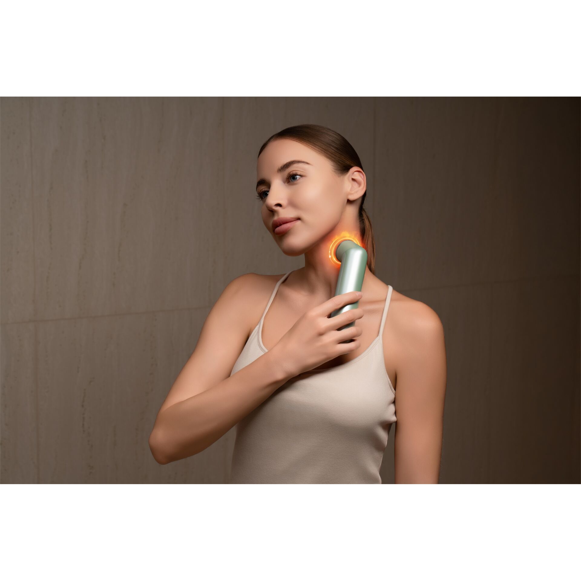 Gesichtsmassagegerät, LED-Licht, Handgerät, Hautpflegegerät, Silberfarben