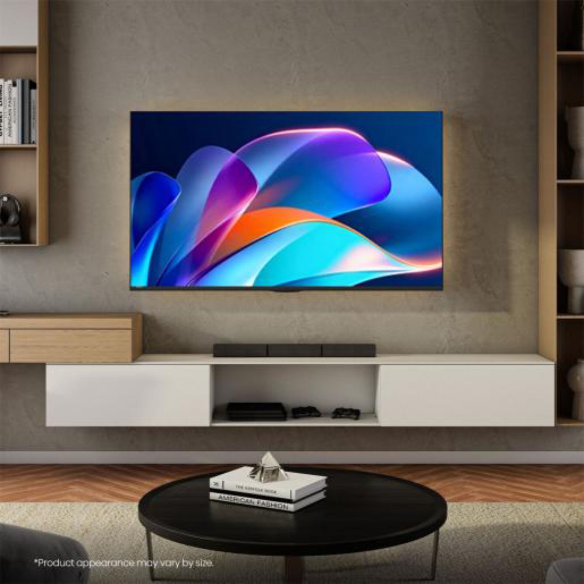 TV, LED, Wandmontiert, Wohnzimmer, Soundbar