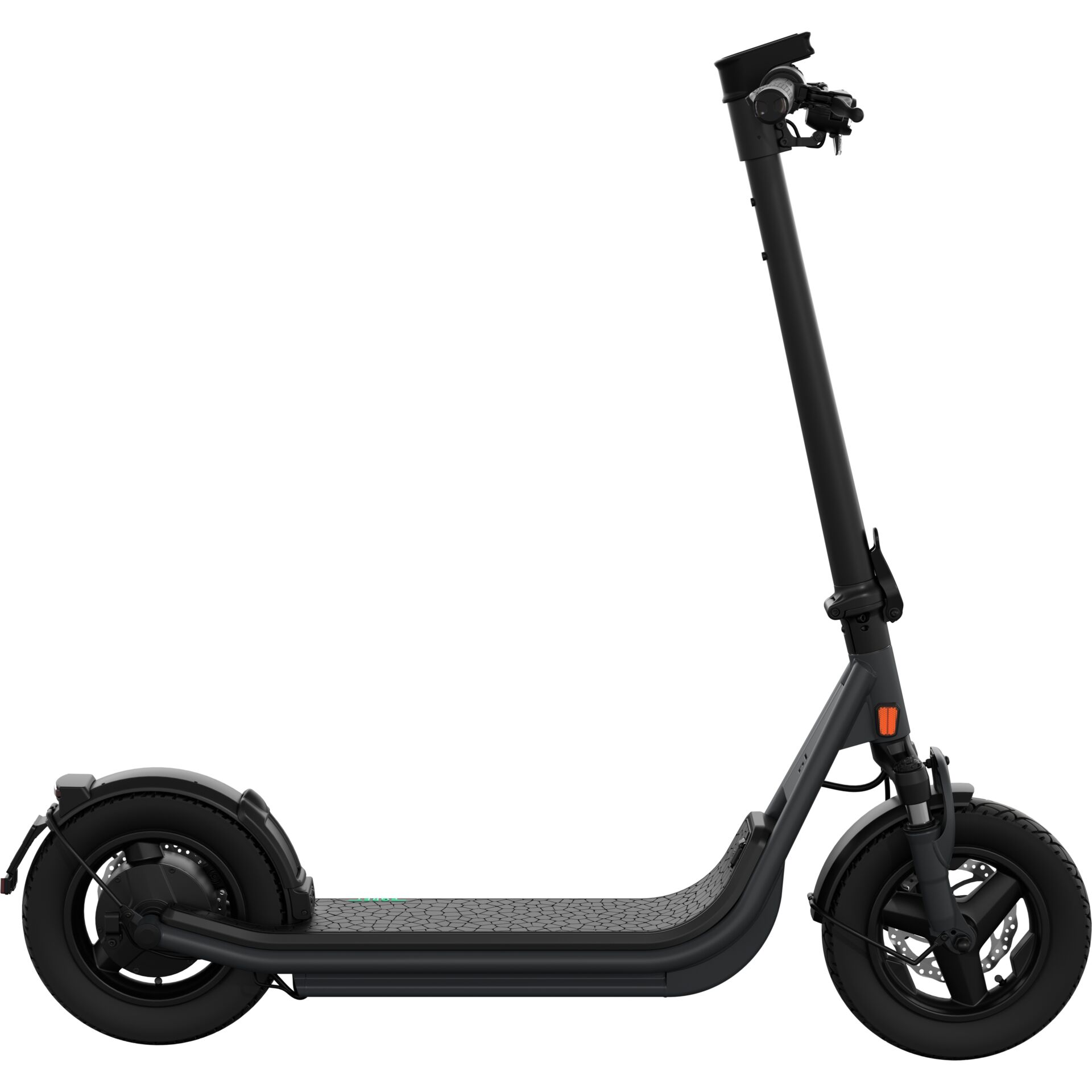 electric scooter, folding scooter, led headlight, black, long deck