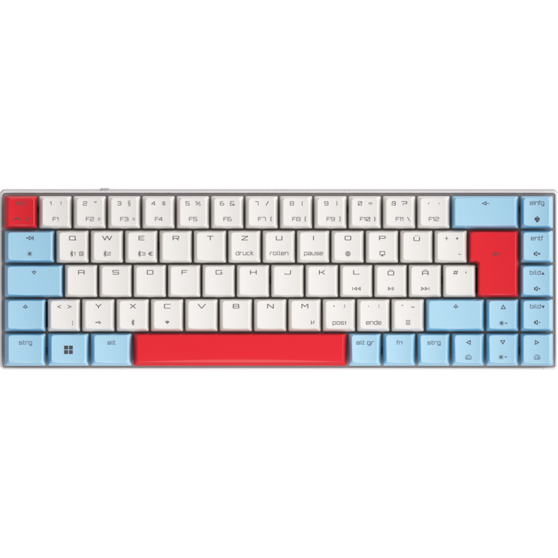 keyboard, keyboard pic, colorful keyboard, blue keys, red spacebar